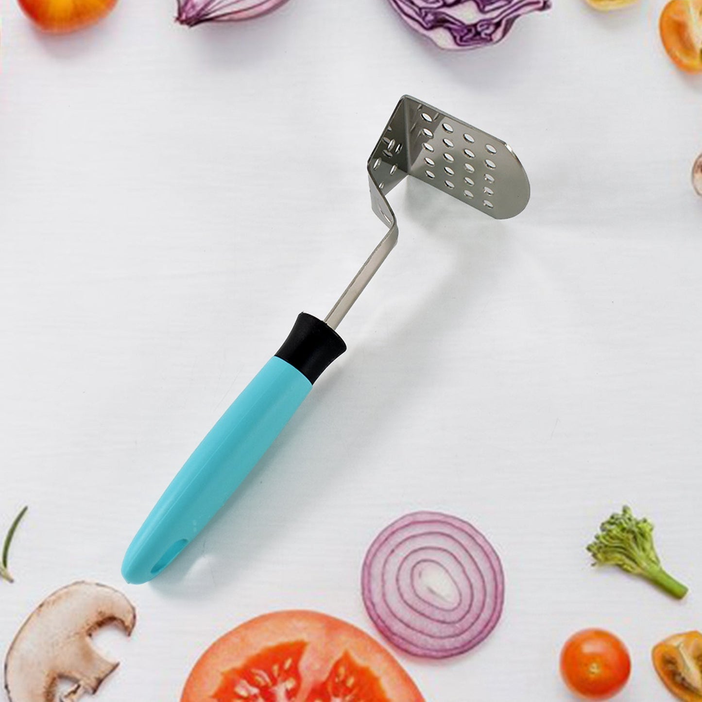 Apex L-Handle Stainless Steel Potato Masher Ergonomic Grip (1 Pc) Your Brand