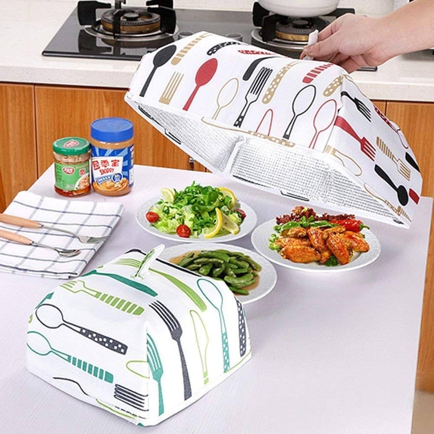 Foldable Food Covers, Kitchen Lid Foldable Cover (1 Pc / Small) Your Brand