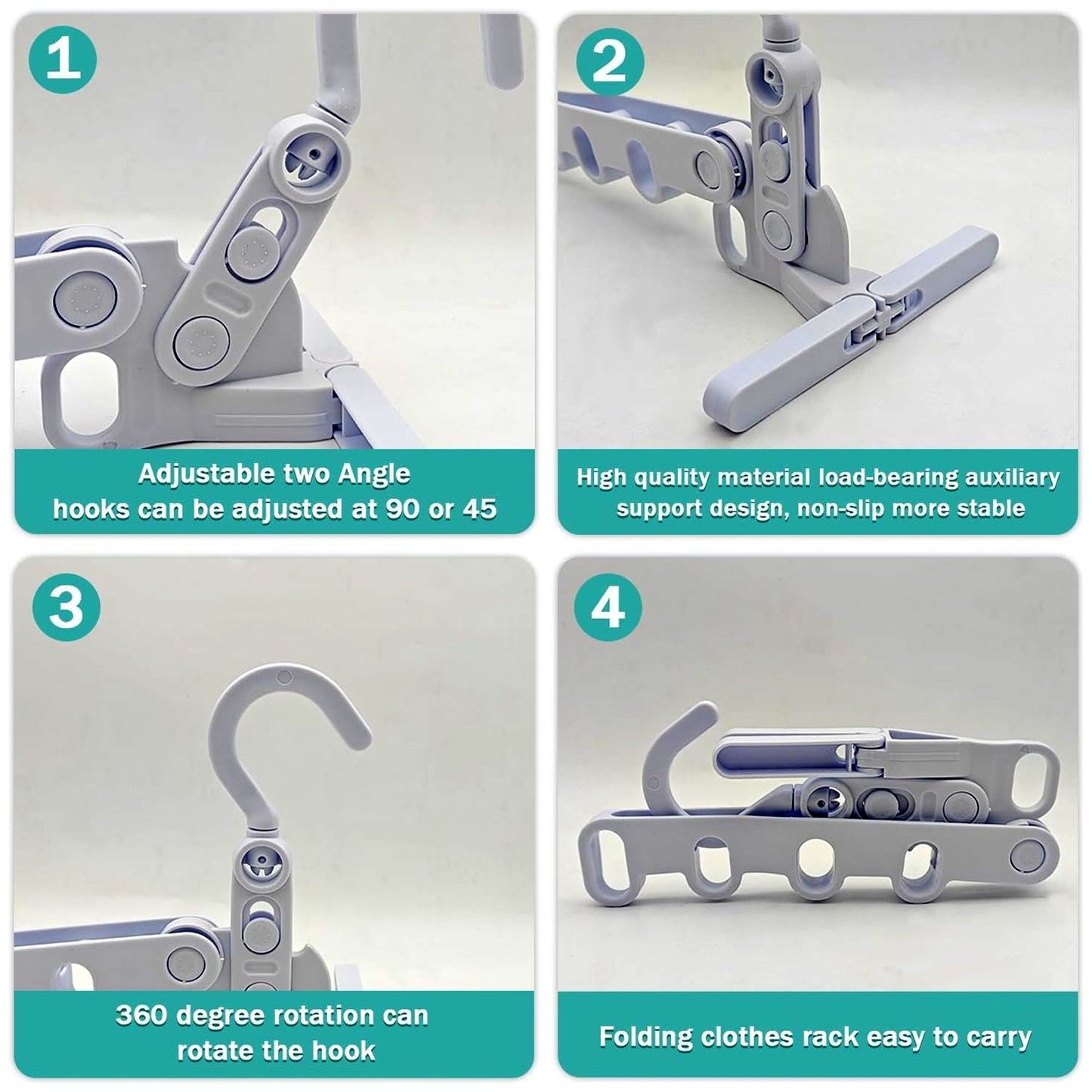 5-Hole Foldable Clothes Hanger – Robust, Space-Saving Travel Rack Your Brand