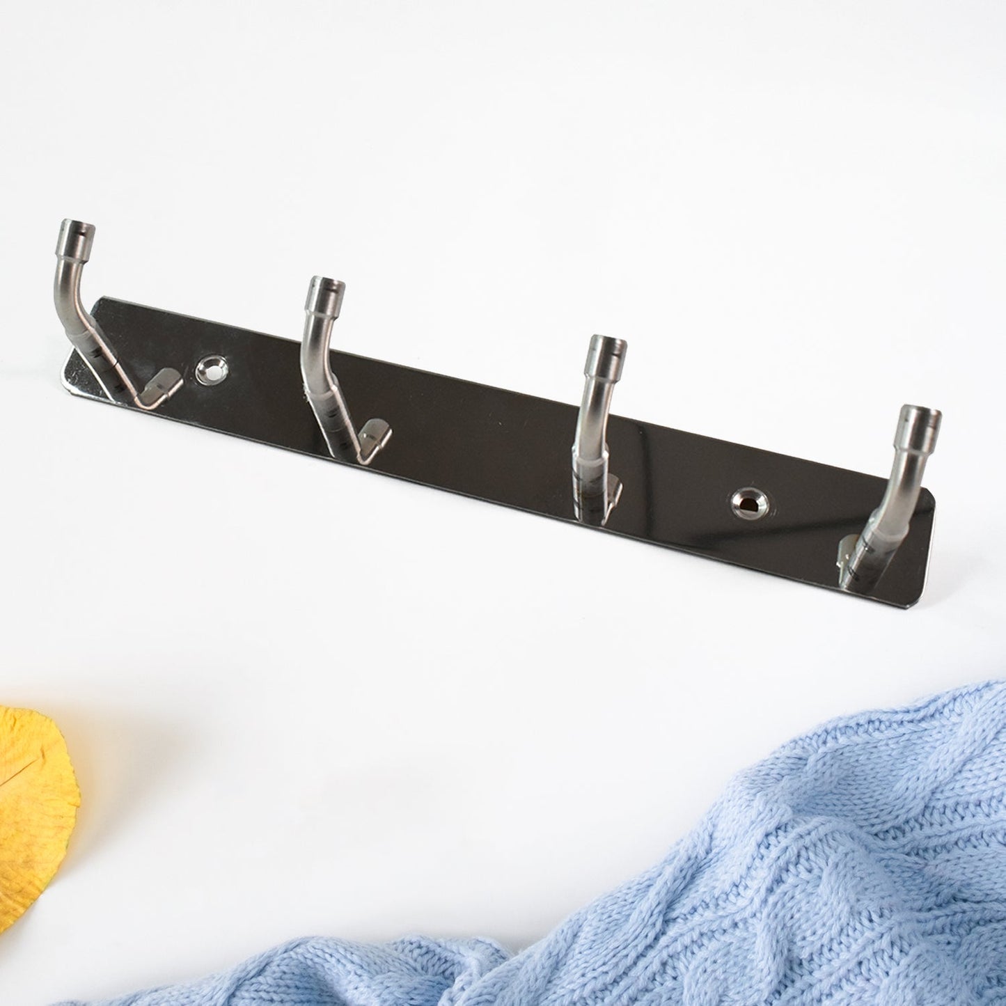 Stainless Steel Wall Mounted Coat 4 Hook Rack (20x3 / 1 Pc) Your Brand