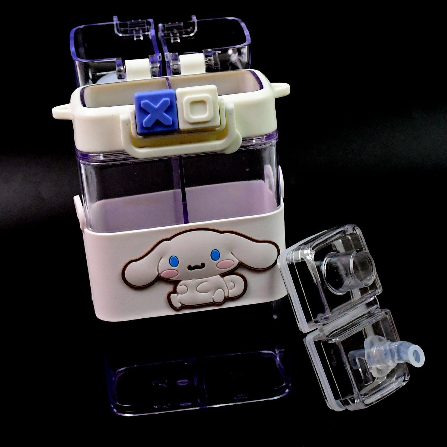 2in1 Dual Compartment Water Bottle with Straw and Adjustable Shoulder Straps (1 Pc / Multi color) Your Brand