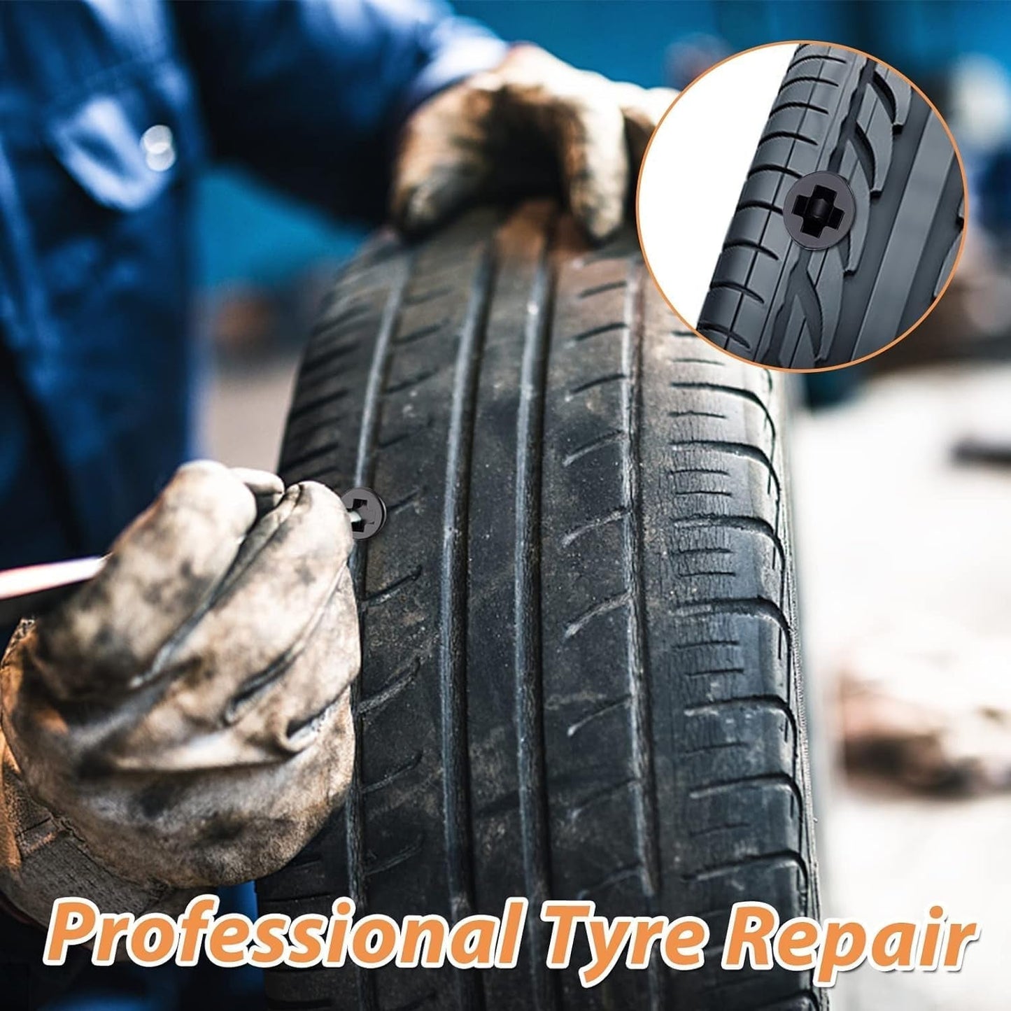 Tire Repair Rubber Nail Car Tire Repair Nails Tire Repair Rubber Screws, Black (10 Pcs Set) Your Brand
