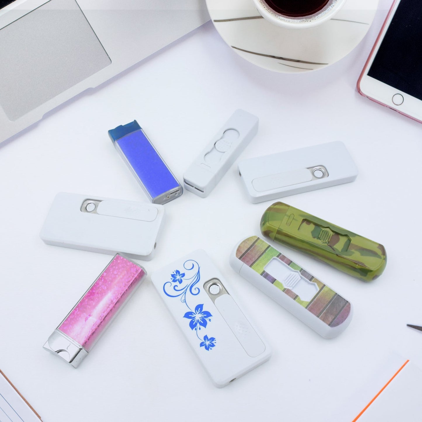 Stylish Electric USB Lighter for Men & Women (Rechargeable, Windproof) Your Brand