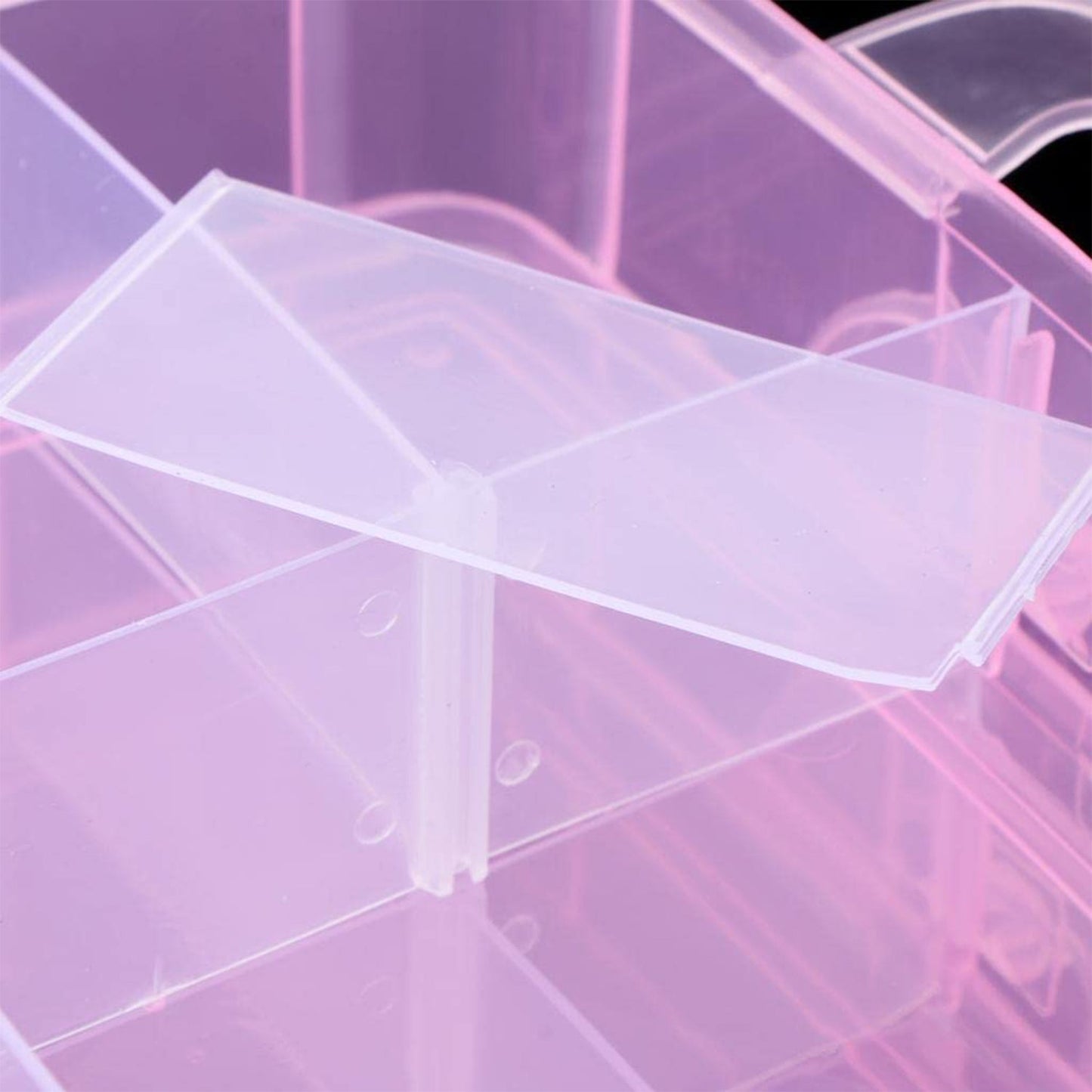 Versatile 18-Grid 3-Layer Transparent Plastic Organizer Box with Adjustable Dividers for Jewelry & Fishing Hooks Your Brand
