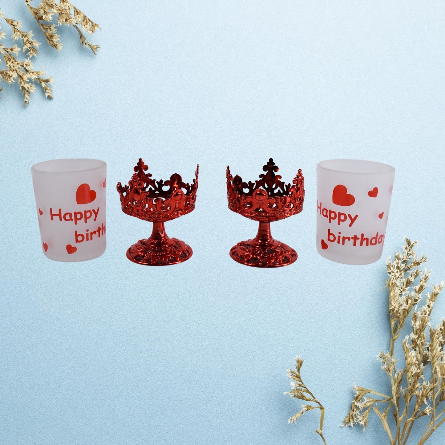 Tealight Holder Stylishly Shaped Candle Diya Stand Plastic Beautiful Design Festival, Diwali (2 Pc / Mix Design) Your Brand