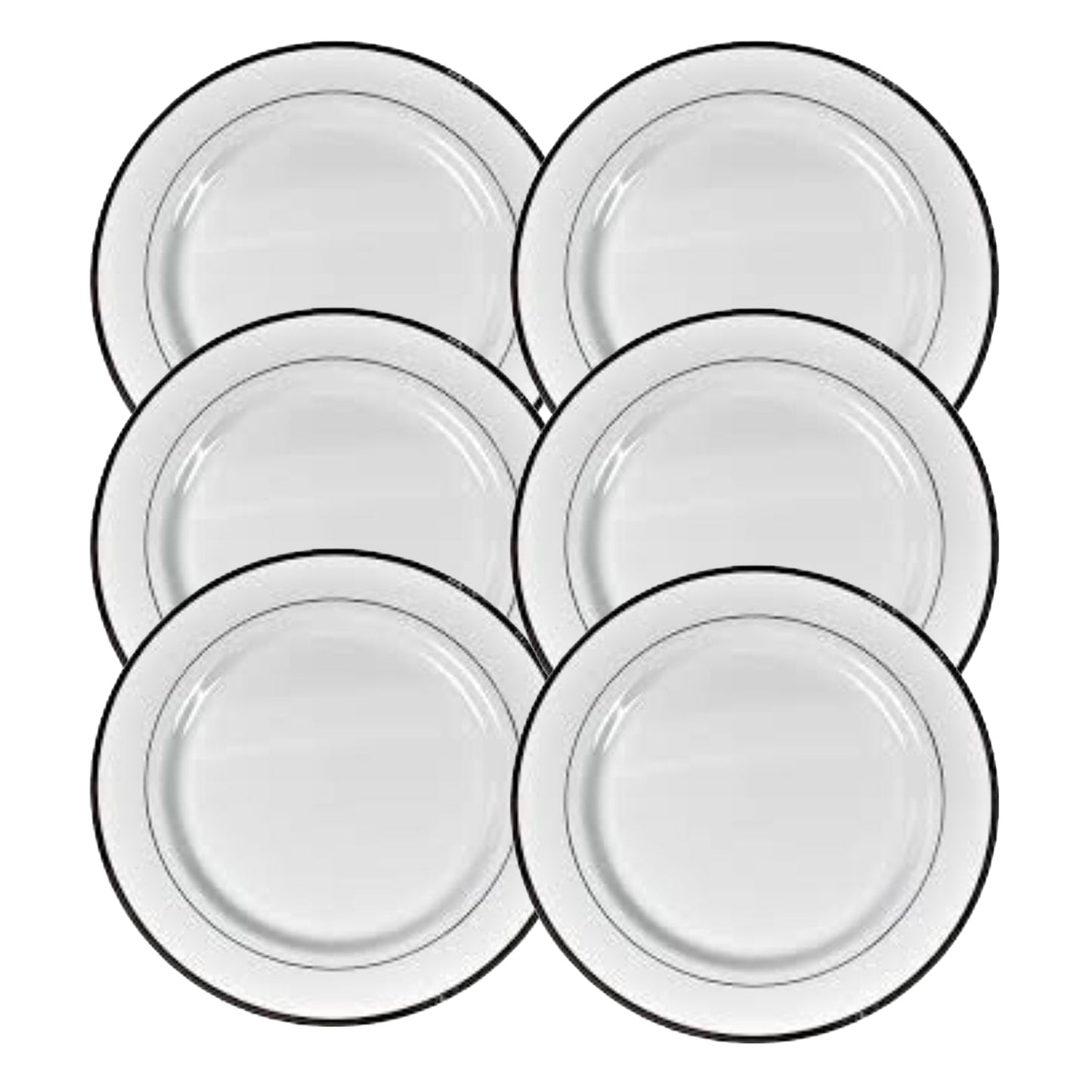 Round Plastic Dinner Plates Wedding Birthday Party Tableware Supplies (6 Pcs Set) Your Brand