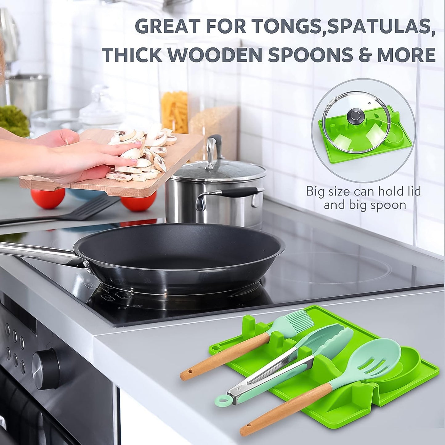 4-Slots Silicone Multifunctional Spoon Holders Fork Spatula Rack (1 Pc) Your Brand