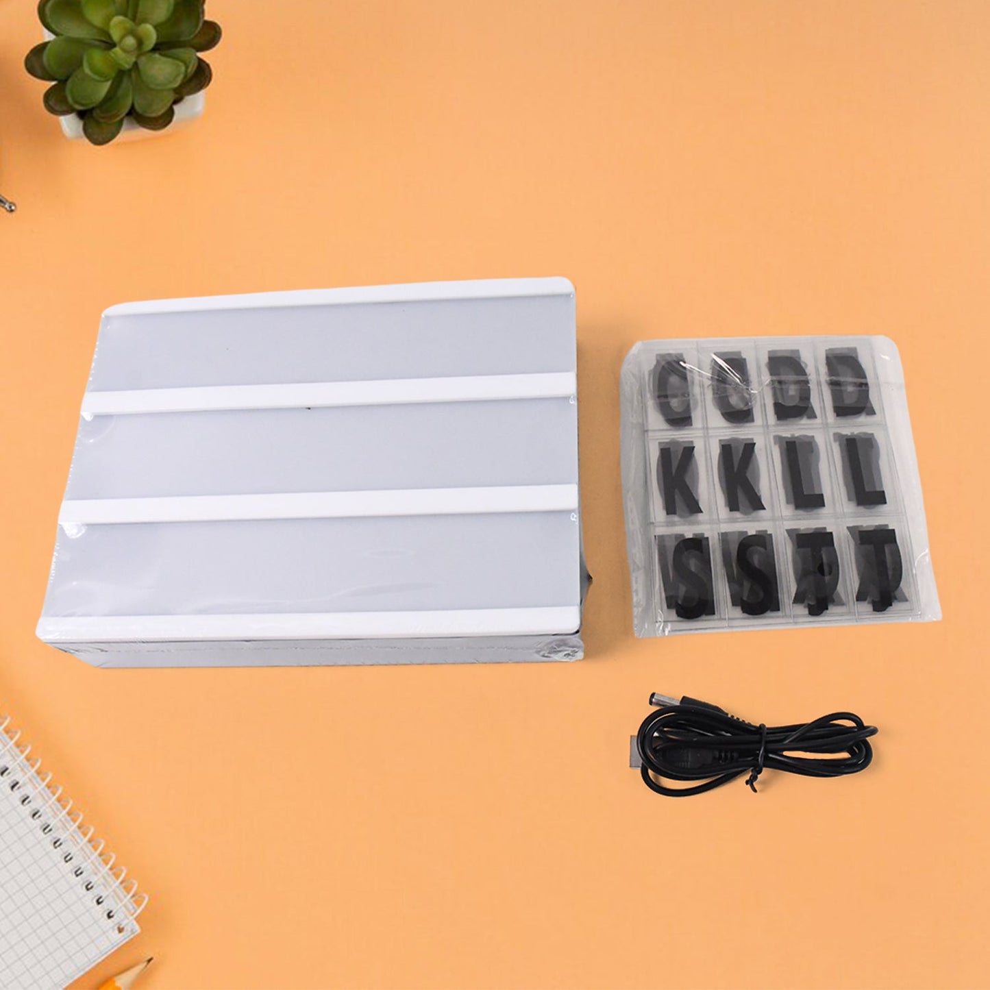 Black Mini A6 Magnetic Cinematic Light Box with 82 Characters and 10 Emojis (1 Set) Your Brand