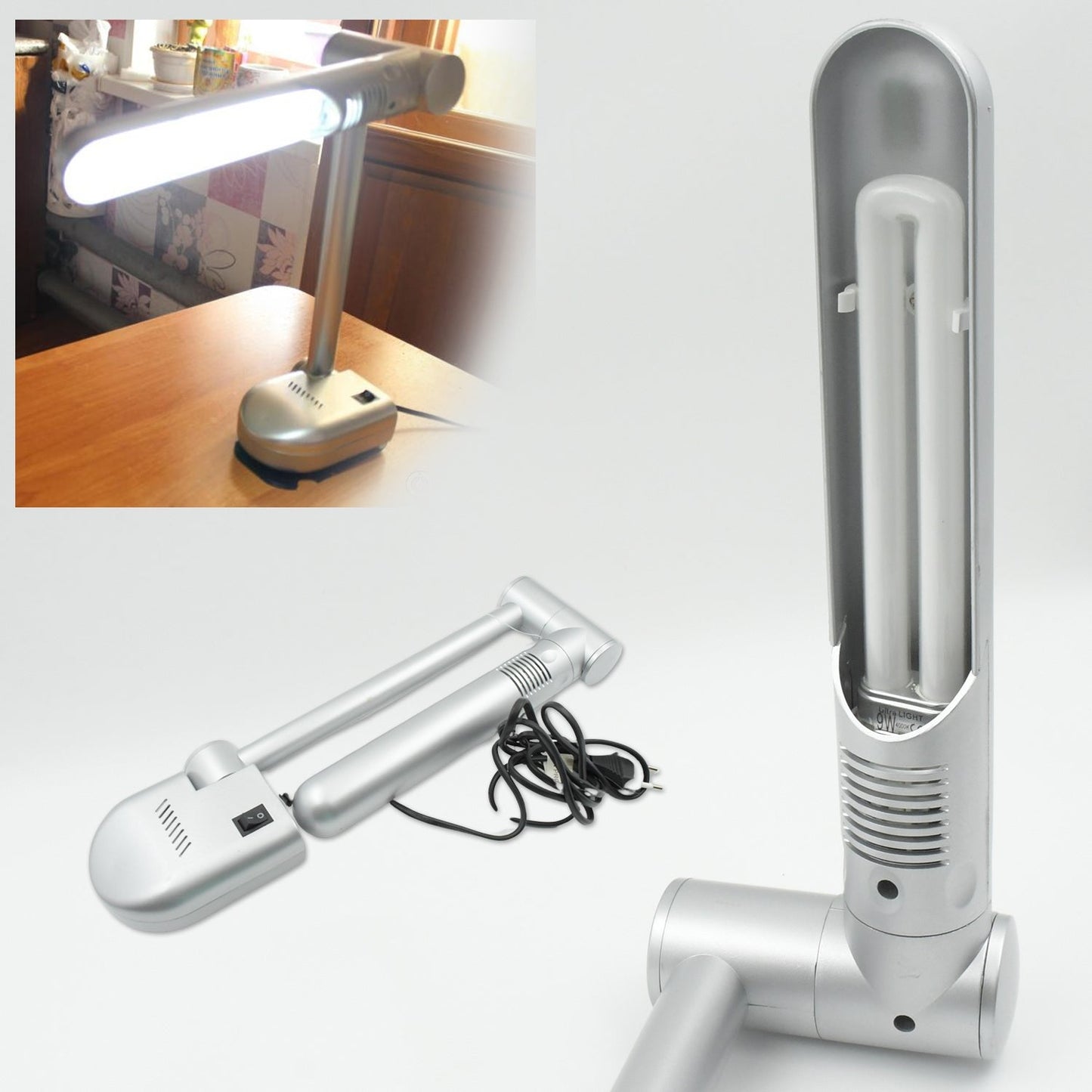 Multifunctional LED Desk Lamp Dimmable Office Lamp Children’s Student Desk Lamp Reading Lamp White Eye-Caring Desk Light, Energy Saving Desk Lamp Table Lamp - Study Desk Lamp (1 Pc) Your Brand