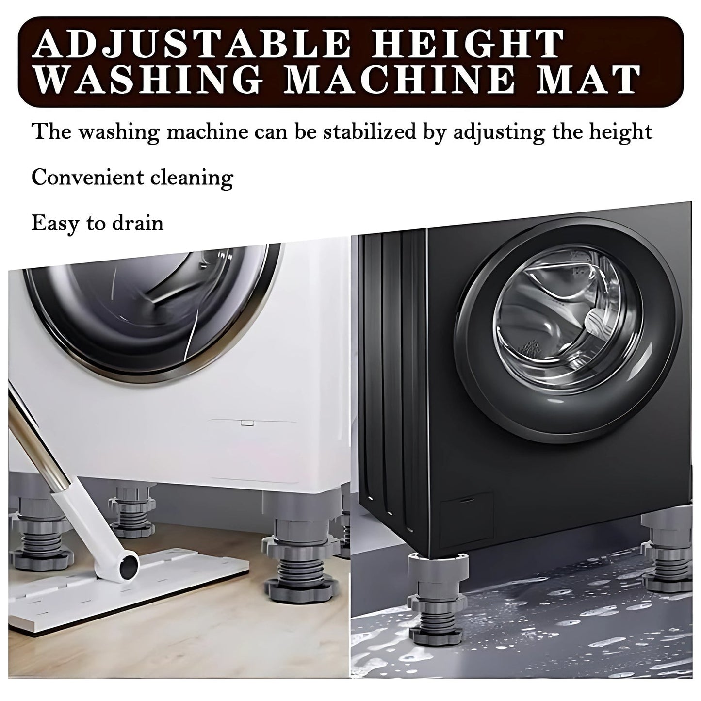 Adjustable Anti-Vibration Pads for Washing Machine and Refrigerator Base (4 Pc) Your Brand