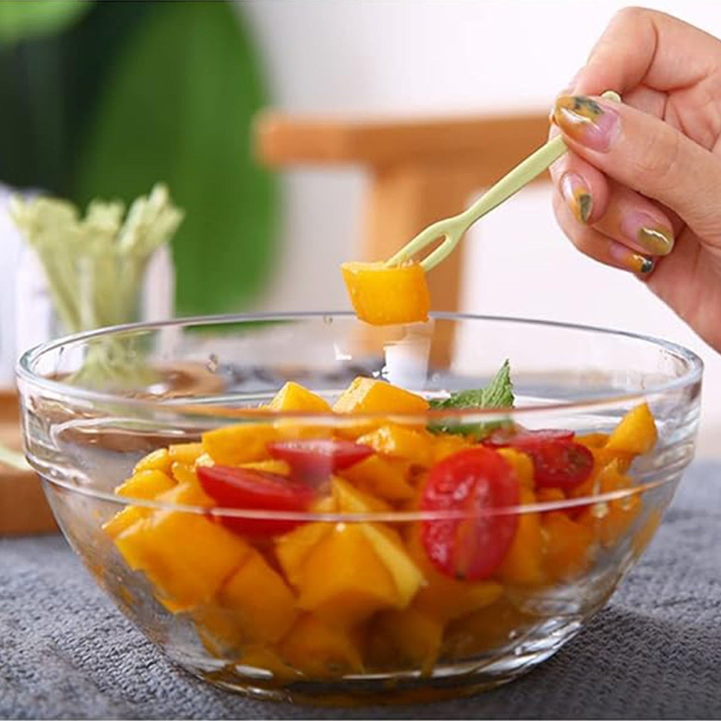 Plastic Fruit Forks Cake Dessert Forks Mini Forks (50 Pcs Set) Your Brand