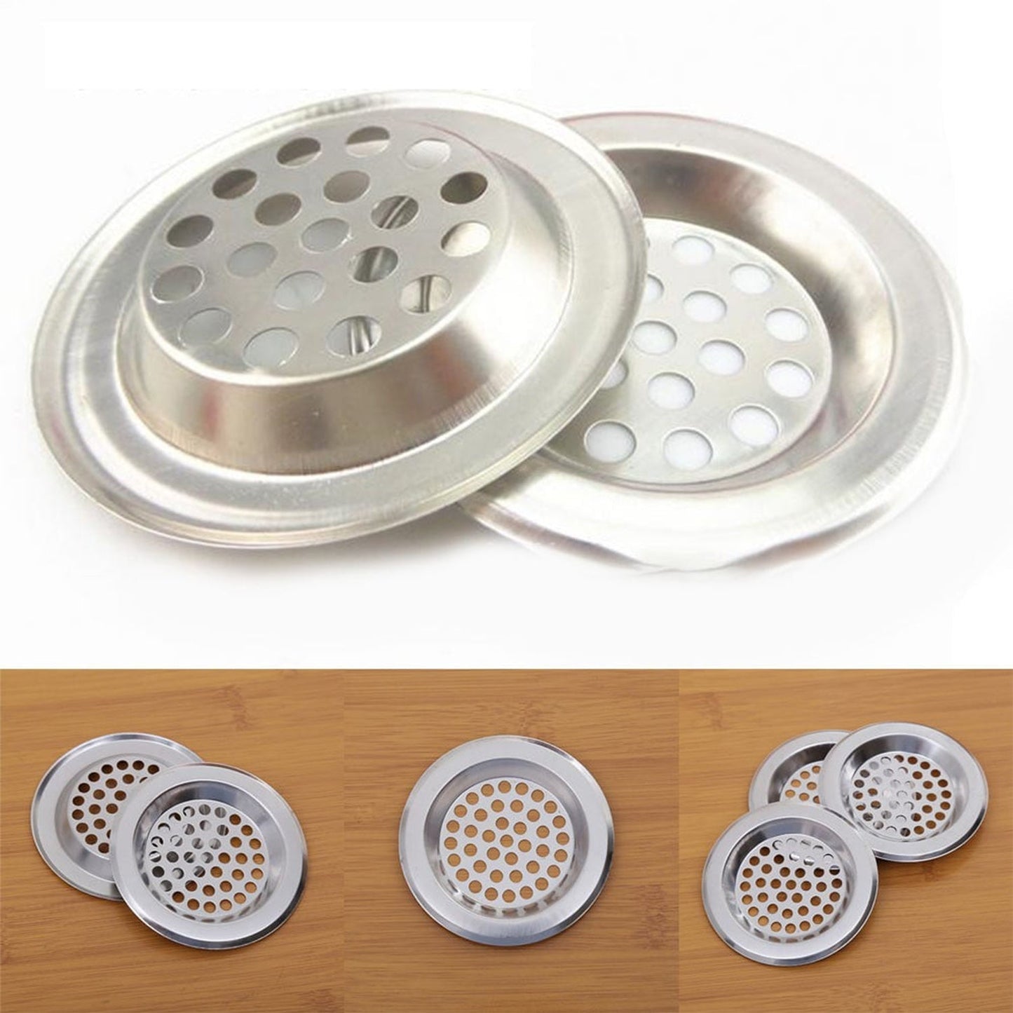 Bathroom Kitchen Stainless Steel Basin Sink Drain Strainer (2 Pc Set) Your Brand