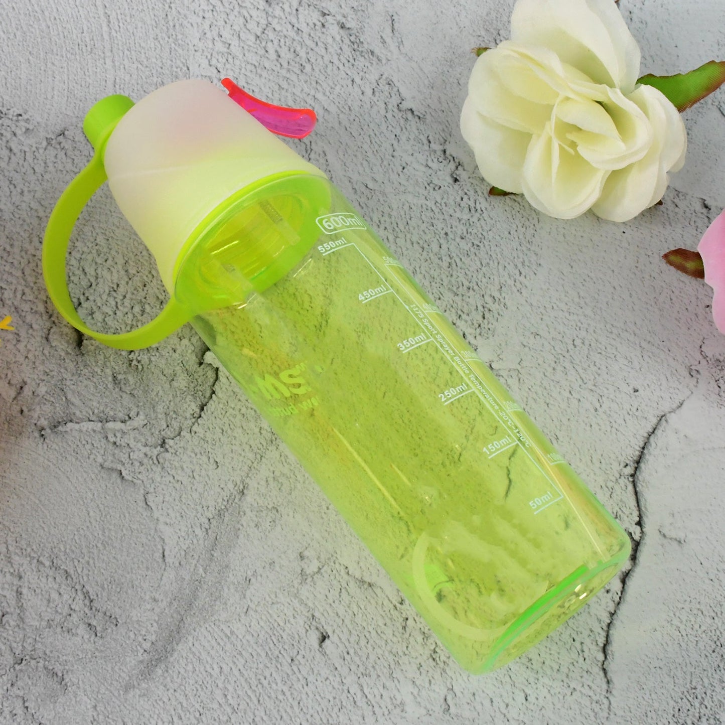 Plastic 2 In 1 Mist Spray Water Bottle (Multicolour / 600 ML / 1 Pc) Your Brand