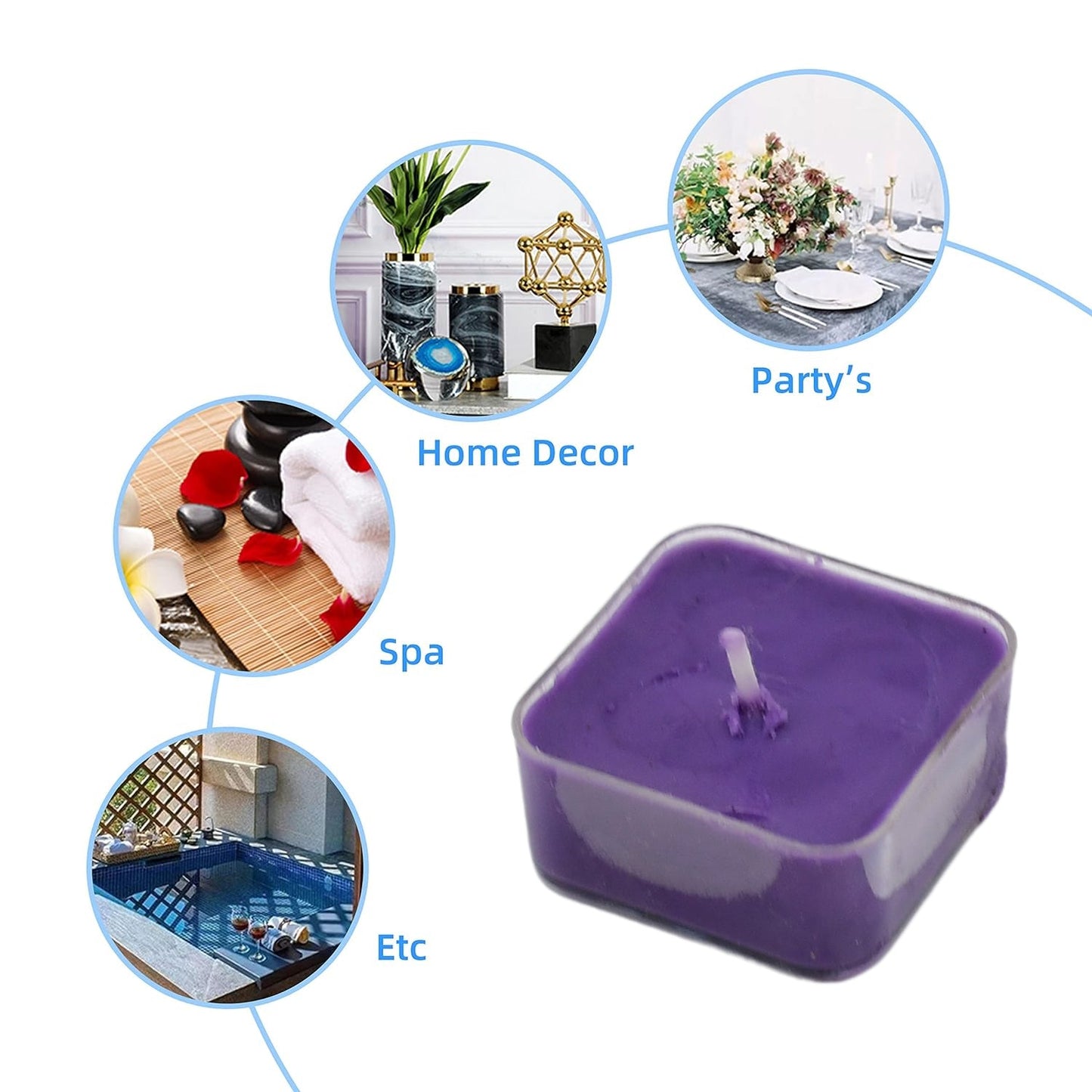 Smokeless Scented Acrylic Lavender Tealight Candles | Scented Acrylic Tealight Candle Set of 1 for Home Decoration and Celebrations | Long Burning Time Candle, Diwali (1 Pc / Mix Color) Your Brand