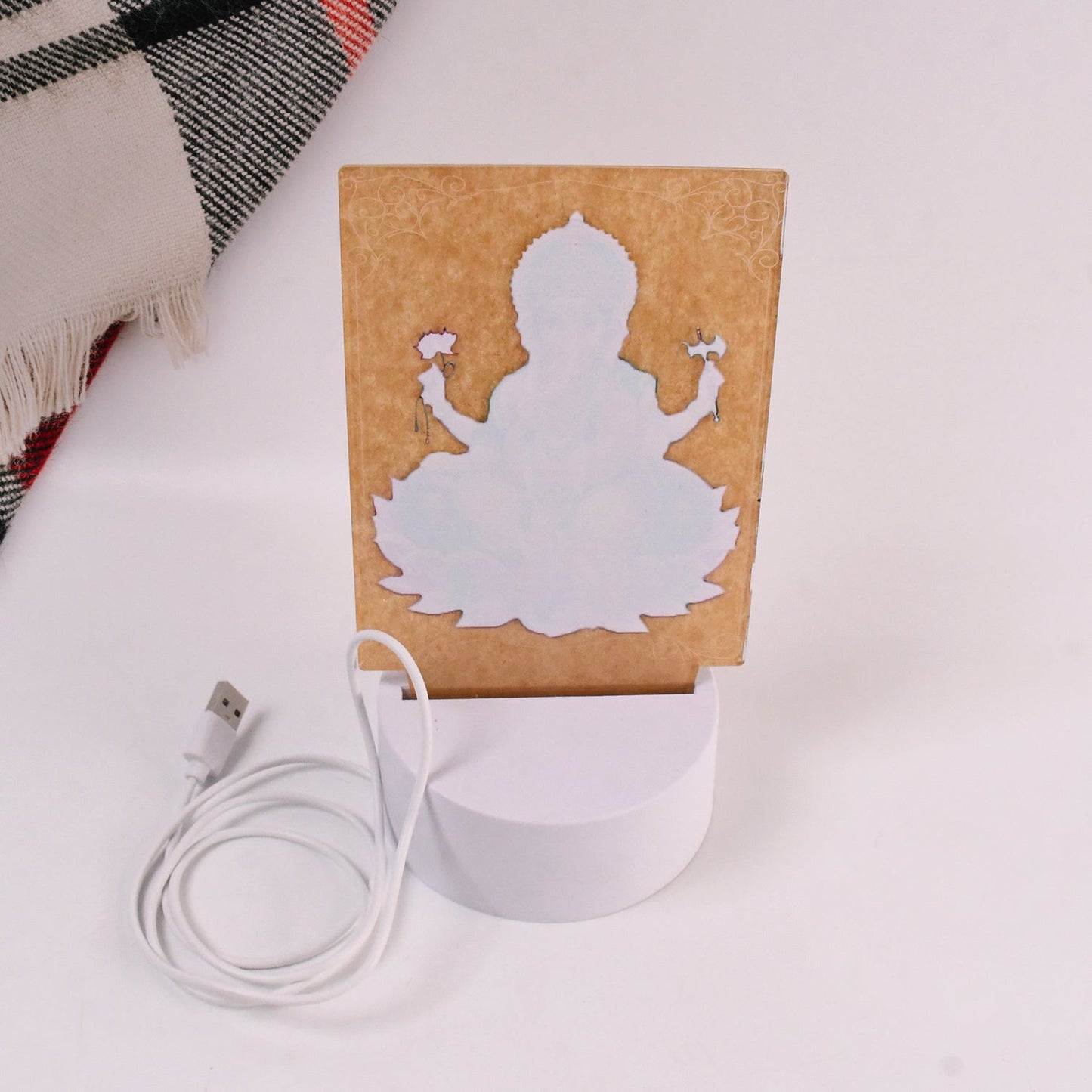 Beautiful 3D Lord Ganesh Frame with soft white light, Ganesh Ganesha (1 Pc) Your Brand