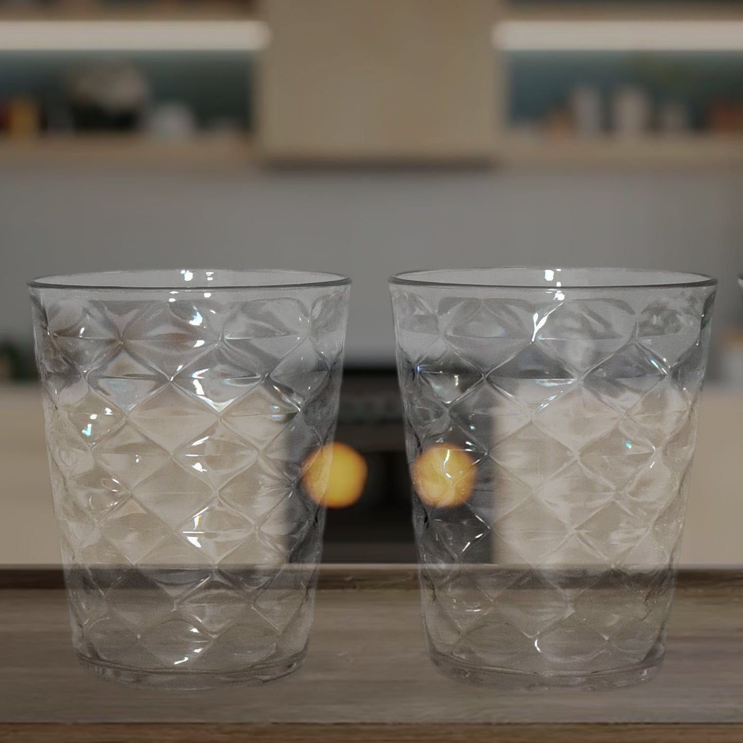 Apex Pyramid Design Unbreakable Plastic Glass – 300 ML Your Brand