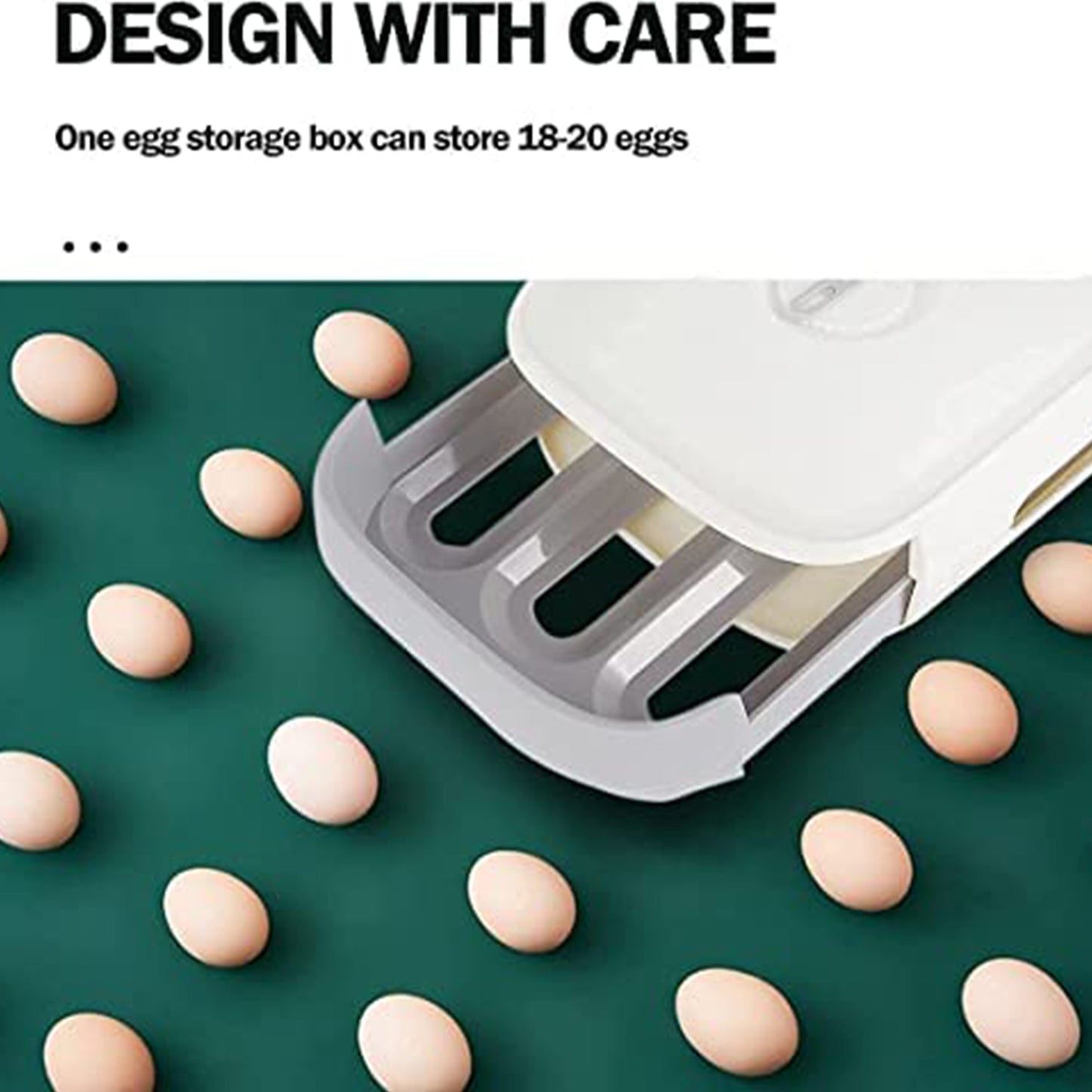 Egg Storage Box Plastic Egg Drawer Fridge Egg Organizer Egg Keeper Refrigerator Egg Drawer Plastic Egg Carton Covered Egg Holder Pantry Egg Bin Household Egg Tray (1 Pc) Your Brand