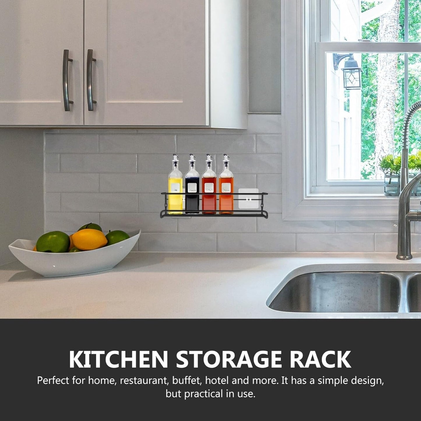 Spice Bottle Storage Rack Hanging Spice Rack Hanging Spice Rack Seasoning Holder Metal Storage Hanging Rack (1 Pc) Your Brand