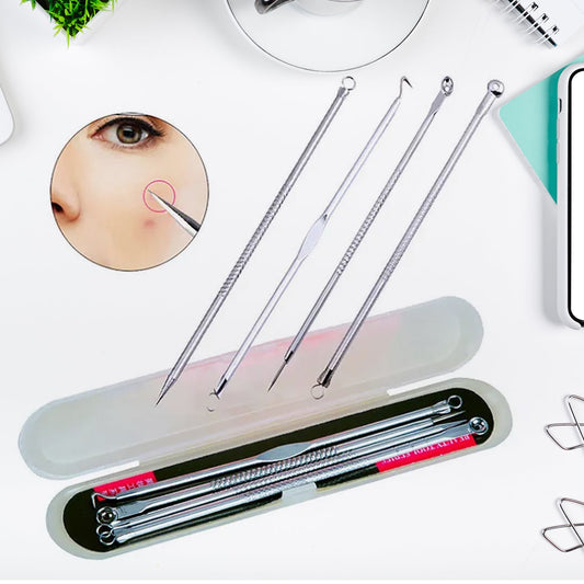Blackhead Remover, 4-in-1 Stainless Steel Pimple Extractor Tool (1 Pc) Your Brand
