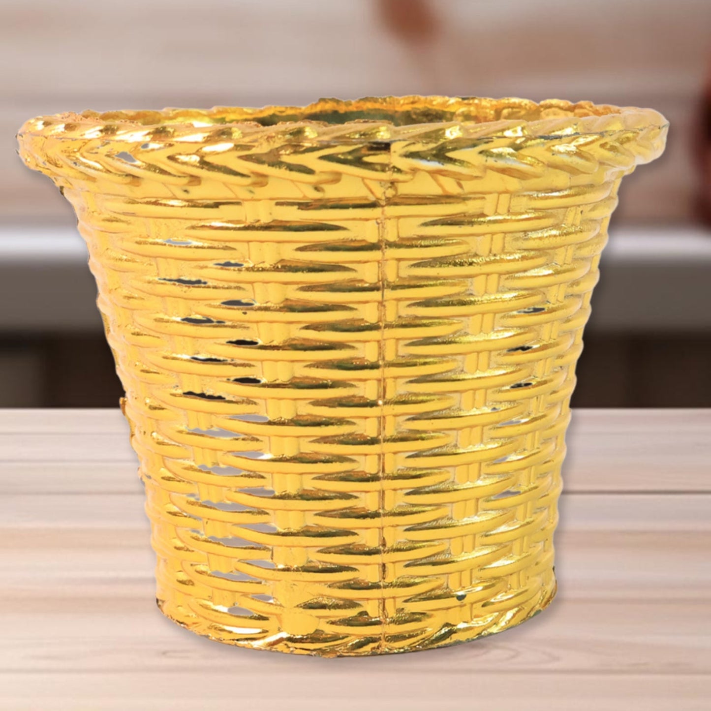 Plastic Flower Valencia (Pot) Home and Outdoor (4 Pc) Your Brand