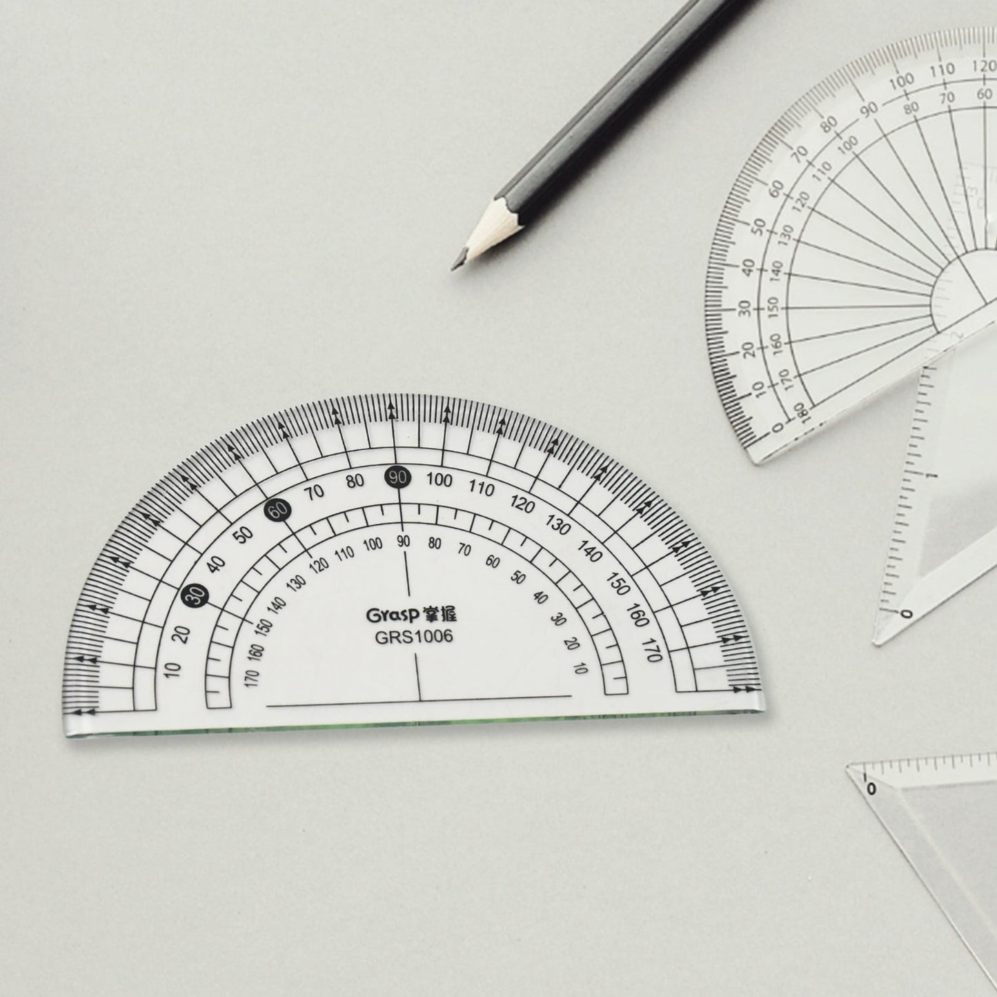 4-Piece Geometry Set, Triangle Ruler Protractor Straight Ruler Your Brand