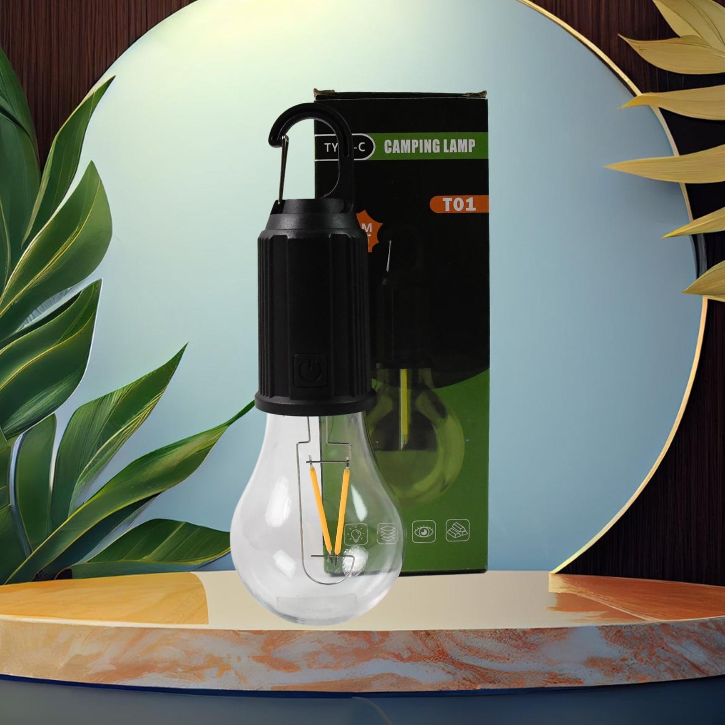 Rechargeable LED Camping Lantern – 3 Modes, Portable with Clip Hook (1 Pc) Your Brand