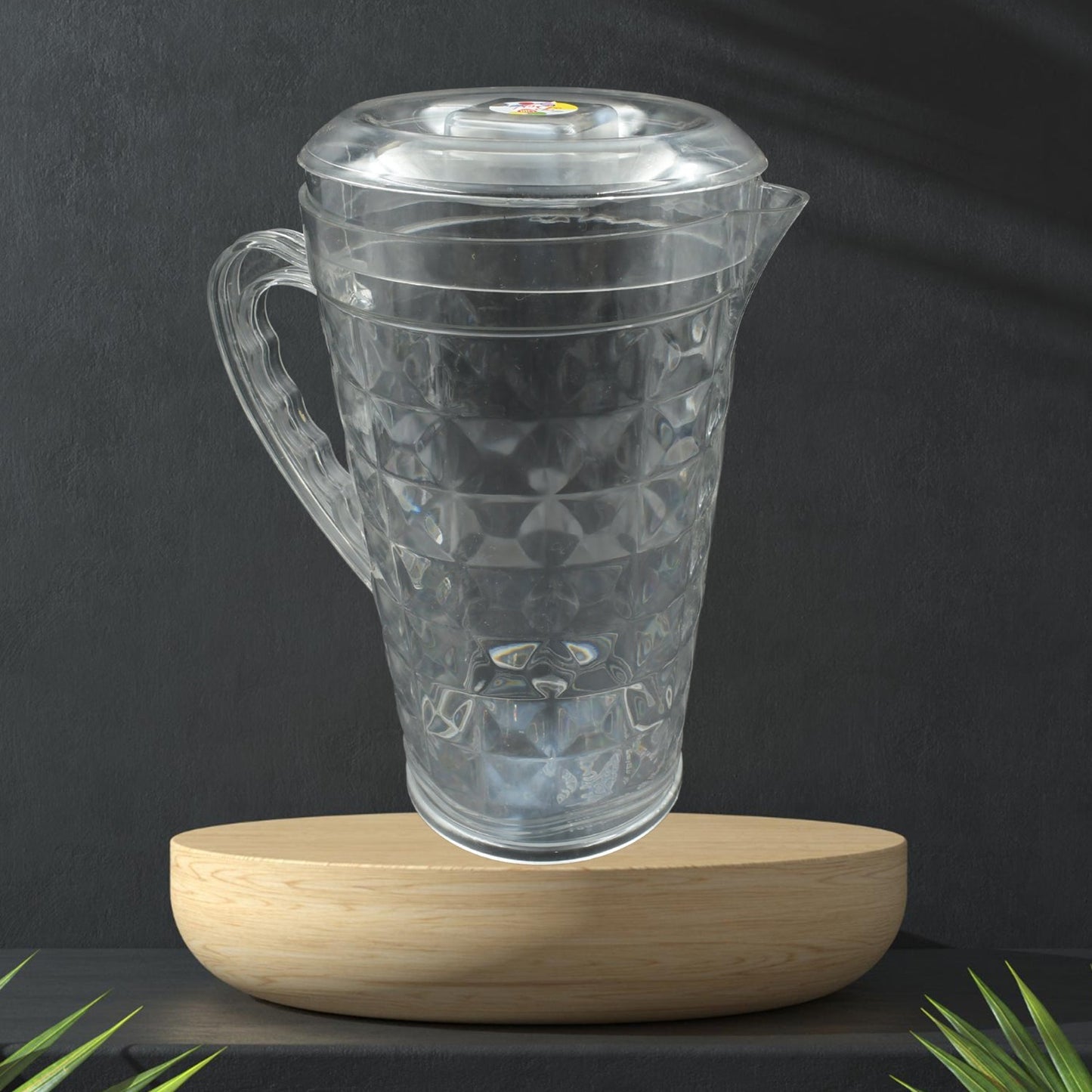 Mocktail Pet Jug Plastic Jug With lid, Drinking Beverage Jag, Transparent Tableware Reusable BPA Free, Plastic Water jug for Home use, Perfect for Home, Restaurants Your Brand