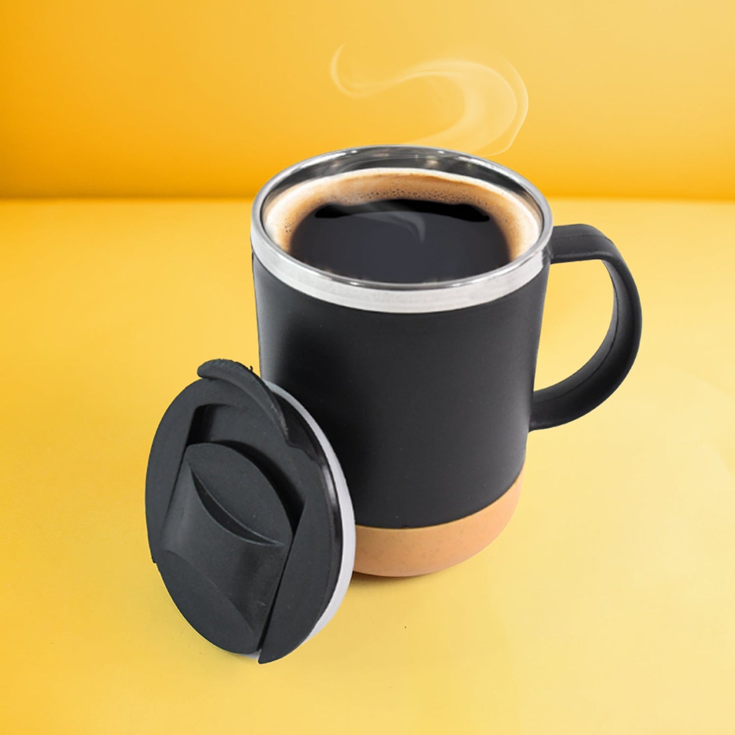 Insulated Coffee Mug with Spill-Proof Lid (Approx 350ML & 1 Pc) Your Brand