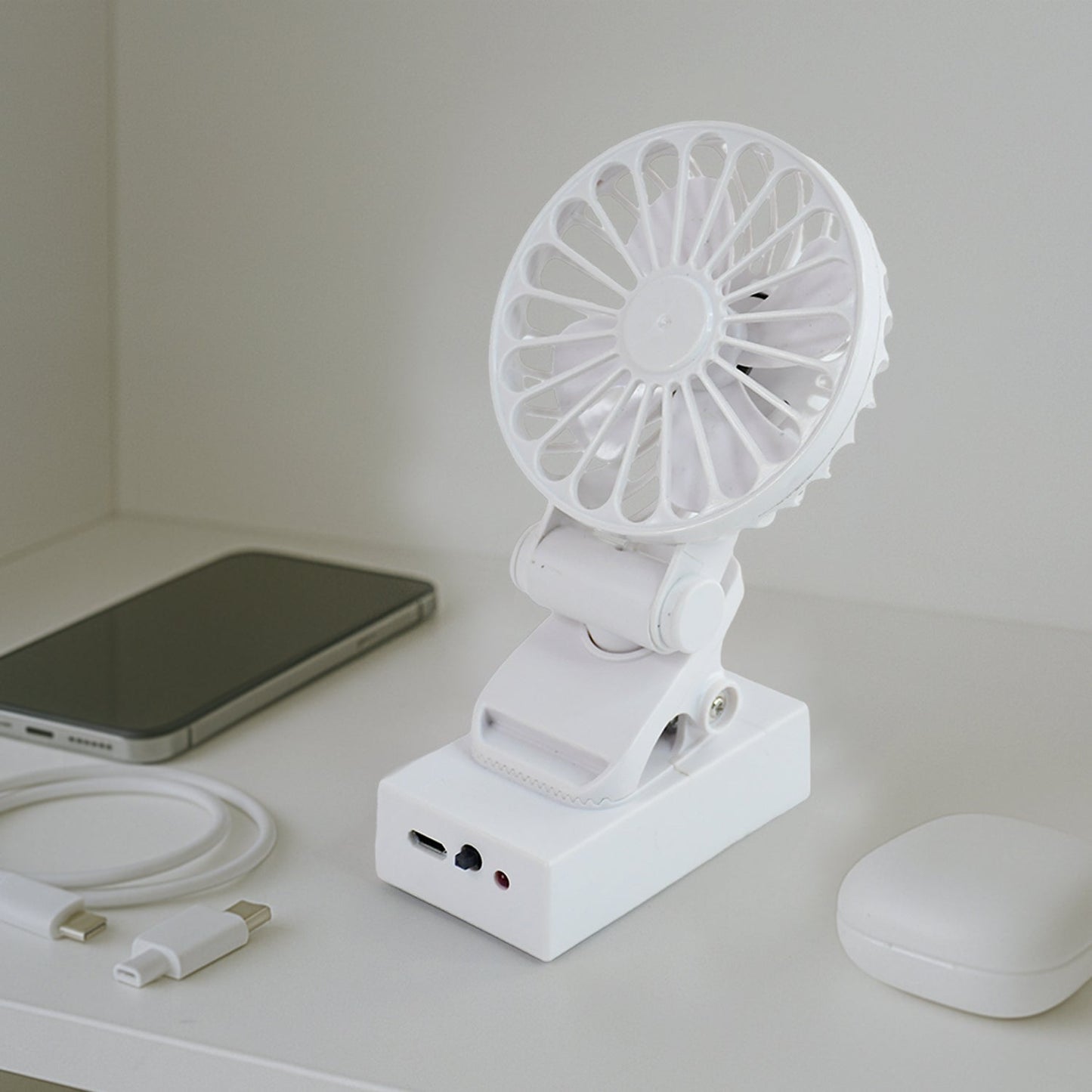 Rechargeable Mini Clip-On Desk Fan (1 Pc) Your Brand