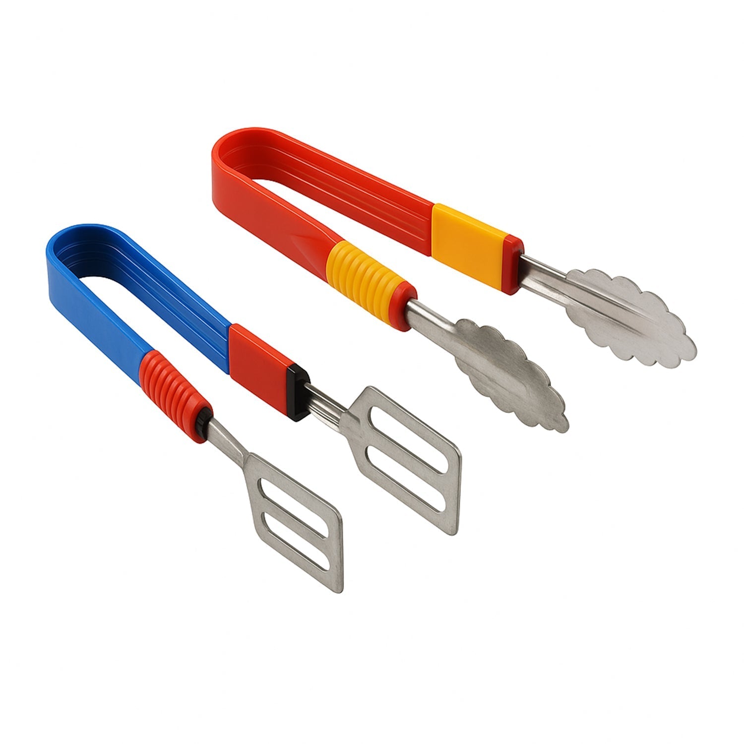 Stainless Steel Multipurpose Utility Tong / Serving Food Tongs / Tong for Kitchen and Bar / Frying, Clipping, Grilling Tong (2 Pcs Set) Your Brand