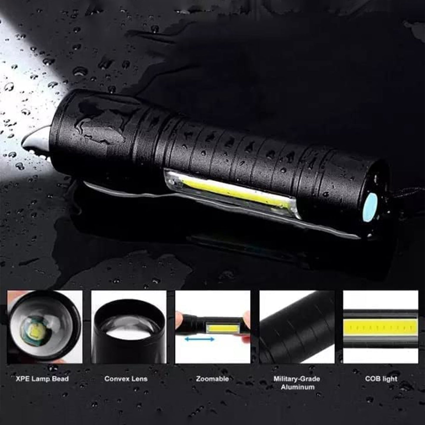 Mini 2 in 1 High Power Pocket Torch Light (1 Pc / Mix Design) Your Brand