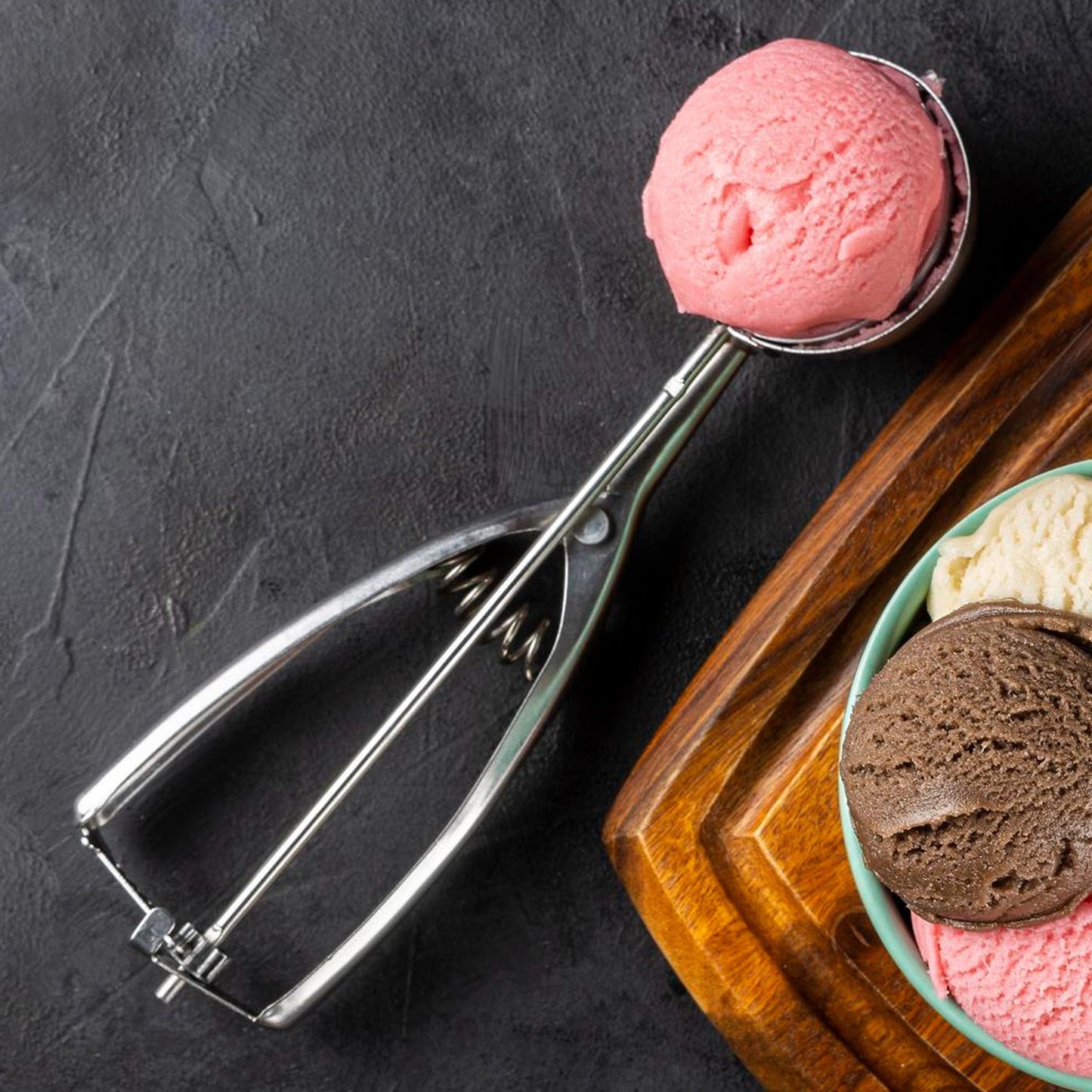 Premium Stainless Steel Ice Cream Scoop with Trigger Release –Approx 70 ML Capacity Your Brand