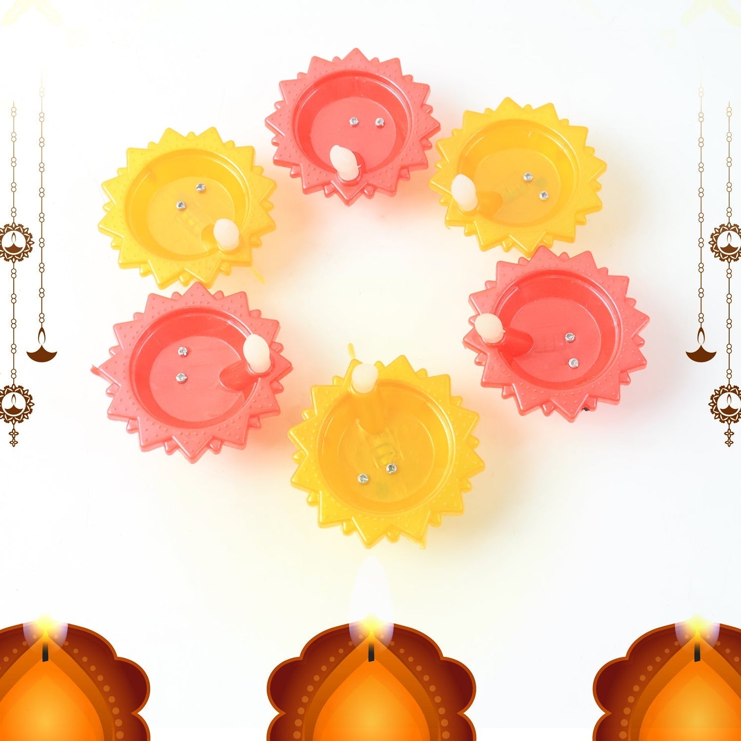 Water Sensor LED Diya Set (6 Pc) Your Brand