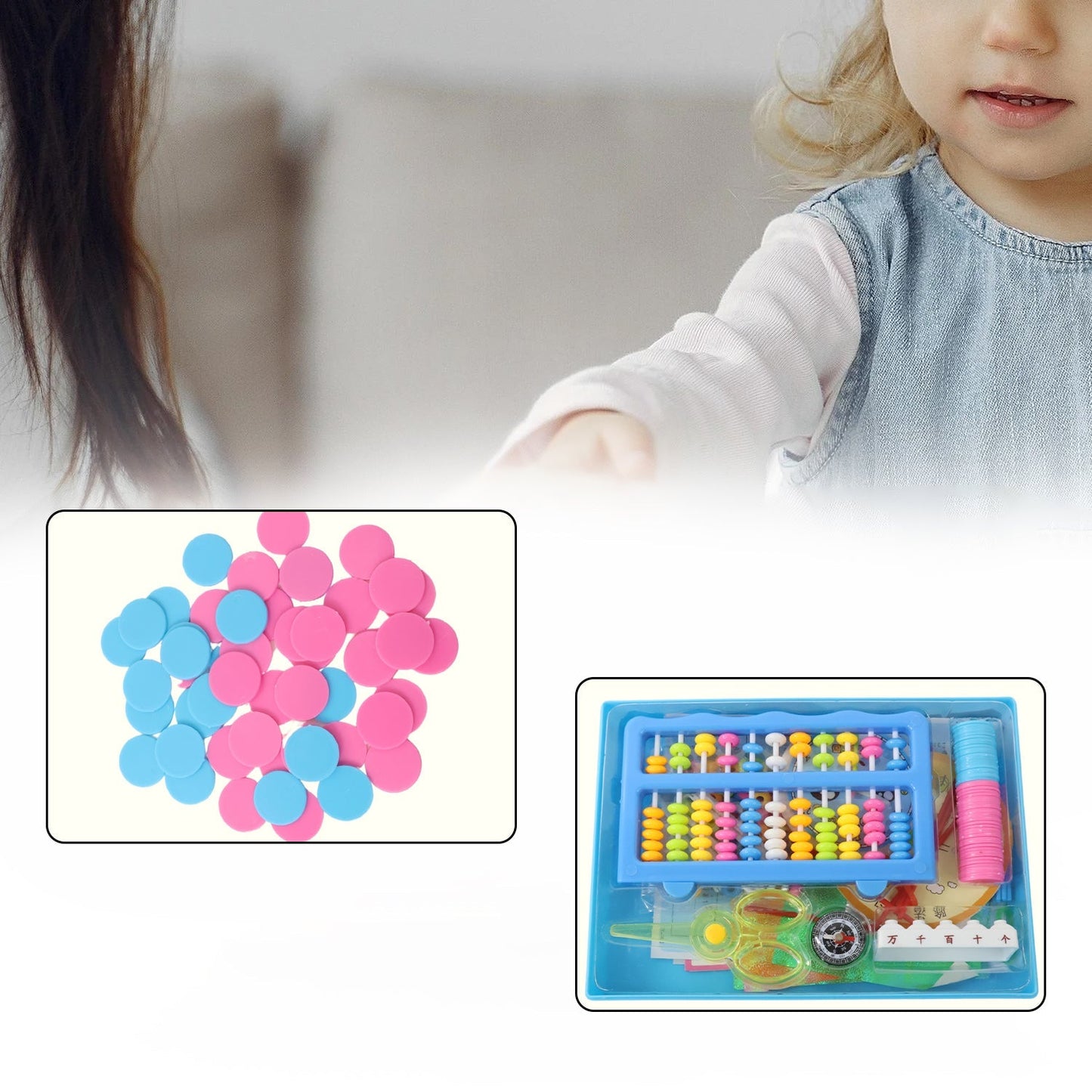 Abacus 11 Rods Counting Abacuses Toy Bead Educational Tools (1 Set) Your Brand