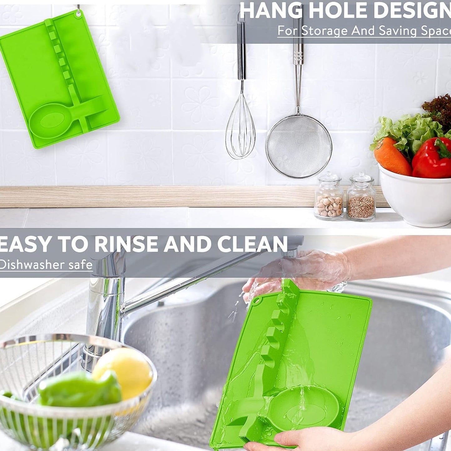 4-Slots Silicone Multifunctional Spoon Holders Fork Spatula Rack (1 Pc) Your Brand