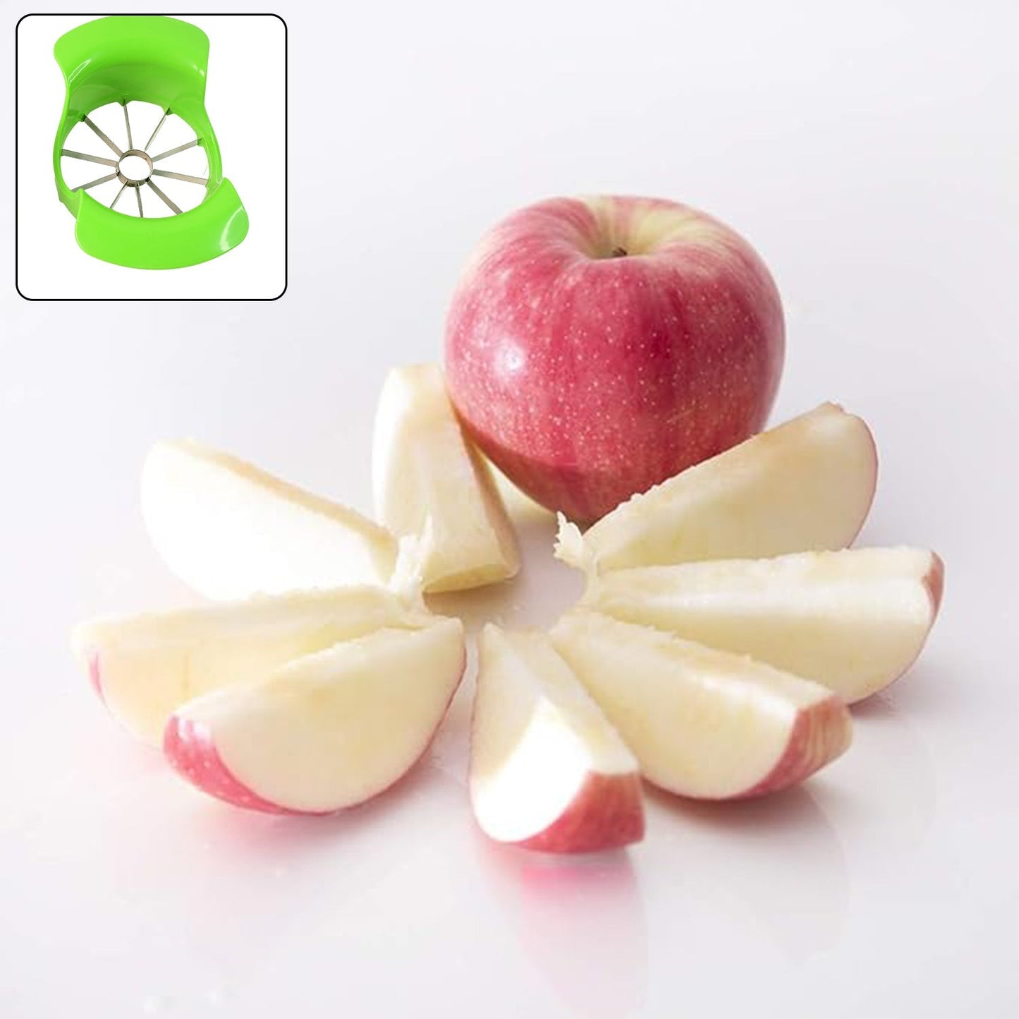 Apex Apple Cutter with Container – Unbreakable ABS Body & Stainless Steel Blades Your Brand