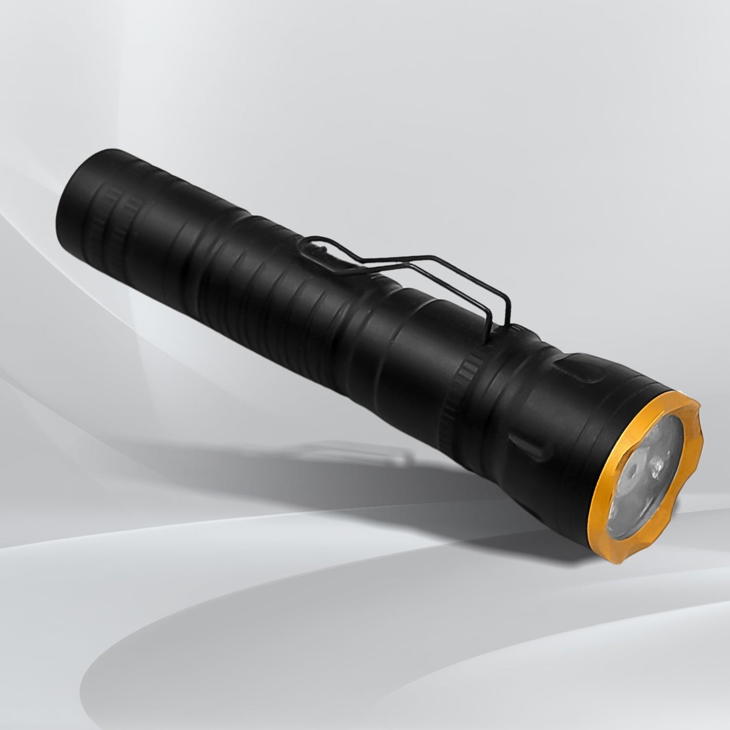 2in1 5 LED With 1 Laser Light Portable Mini Torch / Flashlight LED Powerful High Lumens Pen Light with Clip, Portable Pocket Compact Torch for Emergency A Battery operated (1 Pc / Battery not included) Your Brand