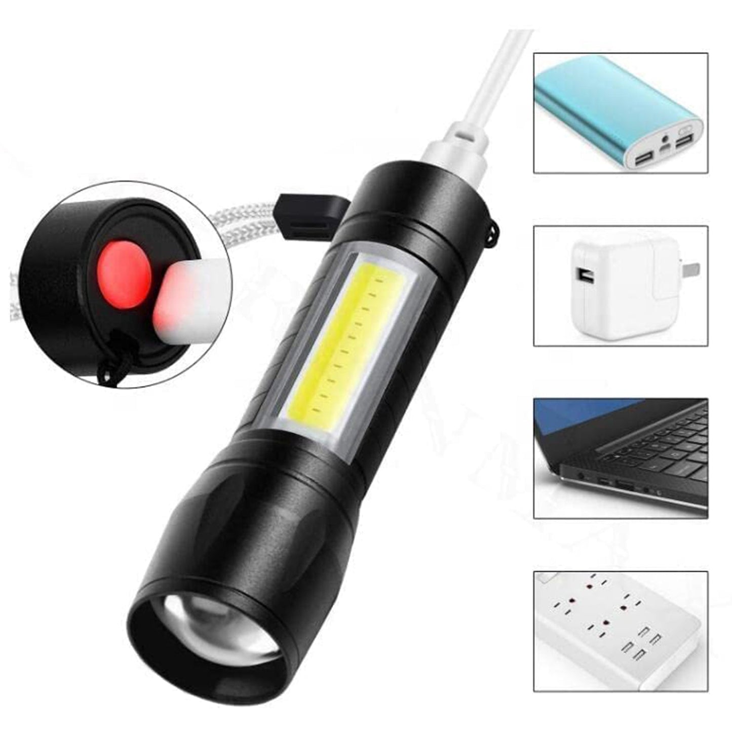 Mini 2 in 1 High Power Pocket Torch Light (1 Pc / Mix Design) Your Brand