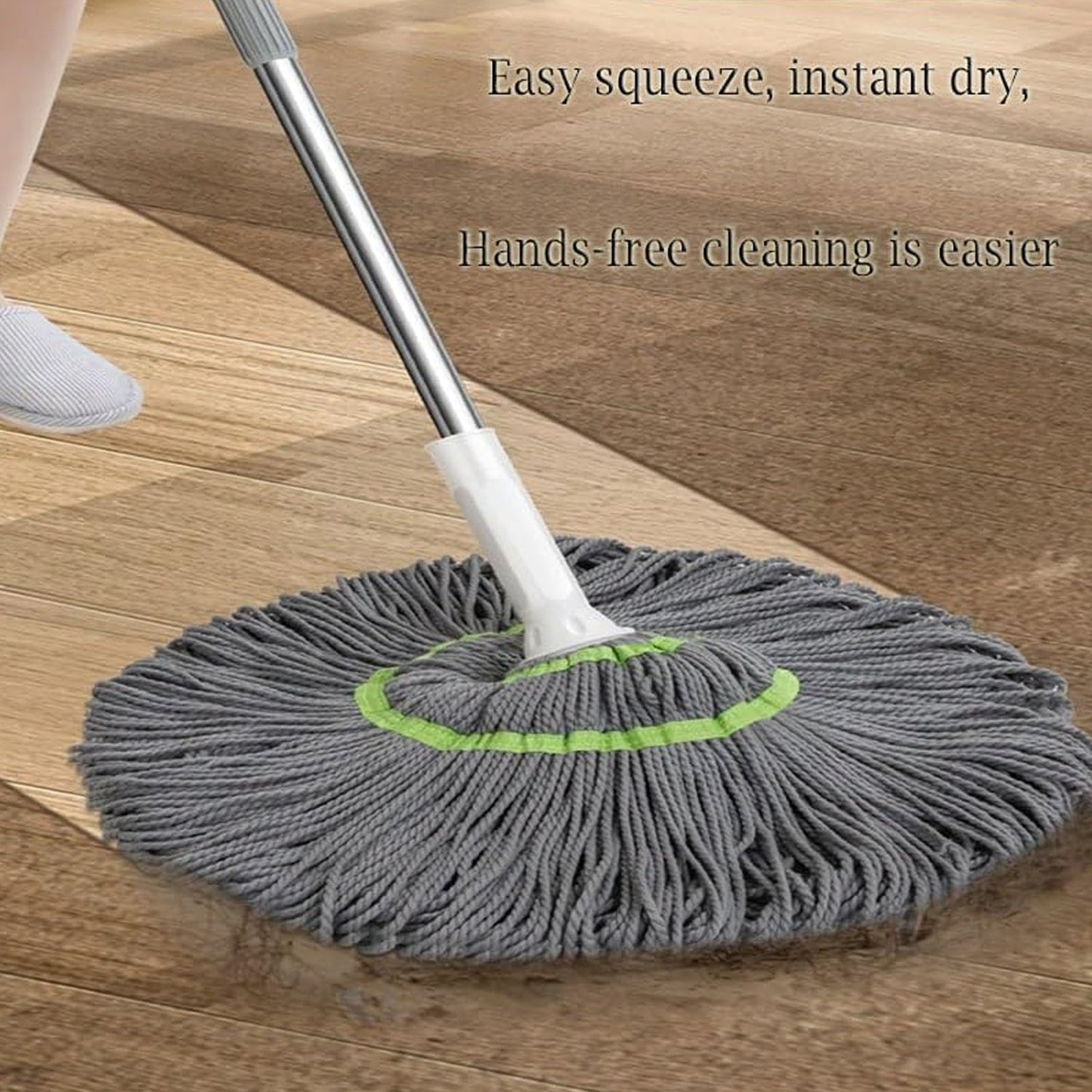Squeeze Twist Mop Self Wringing Mop, Stainless Steel Handle (1 Pc) Your Brand