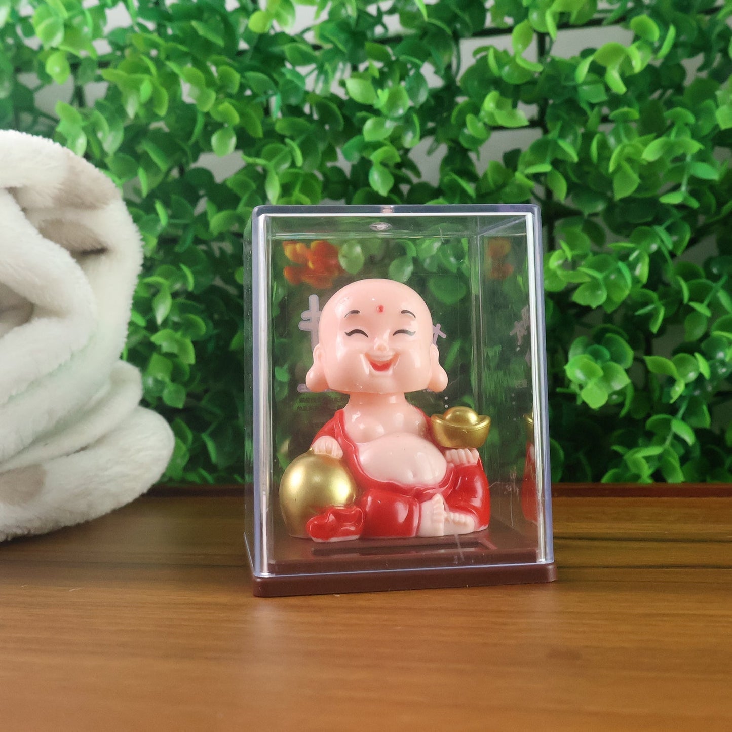 Solar Power Moving Head Buddha Statue Car Ornament (1 Pc / Mix Color) Your Brand