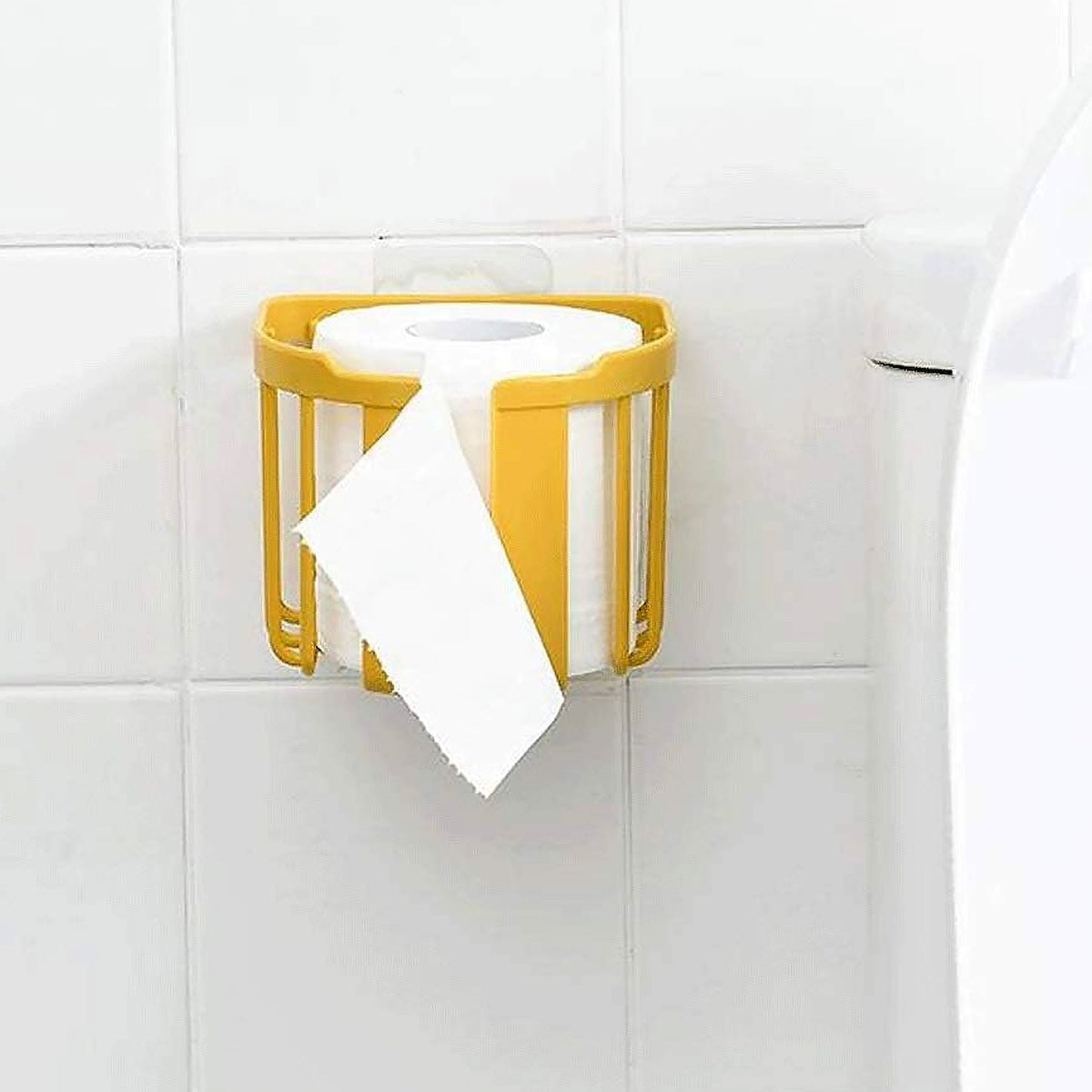 Toilet Paper Holder Bathroom, Tissue Roll Wall Mounted Plastic Bathroom Toilet Paper Roll Holder, Tissue Holder with Storage and Dispenser for Bathroom, Kitchen, Washroom | 14 x 13.5 x 11 Cm Your Brand
