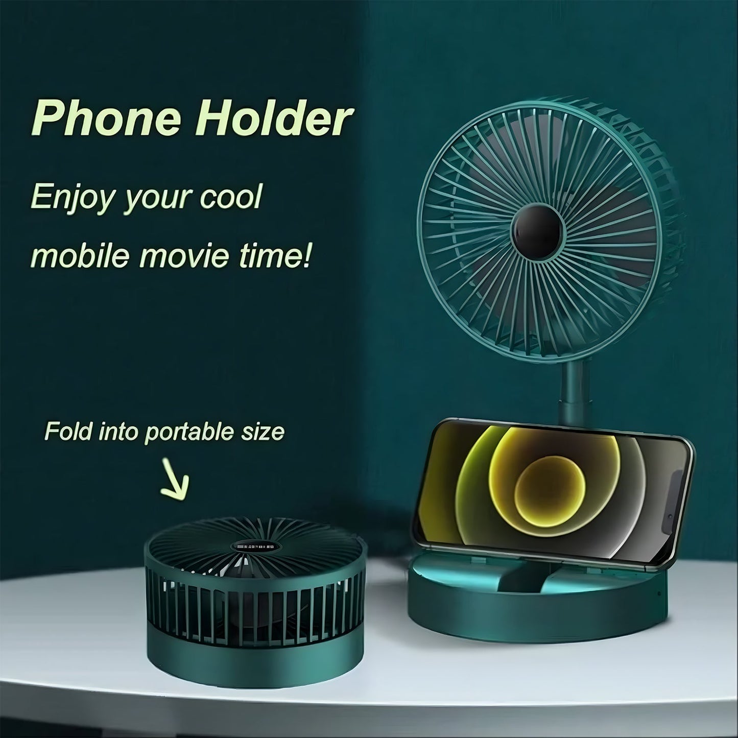 Adjustable Portable Desktop Fan - Telescopic Silent Personal Cooling for Office & Travel (Battery Not Include) Your Brand