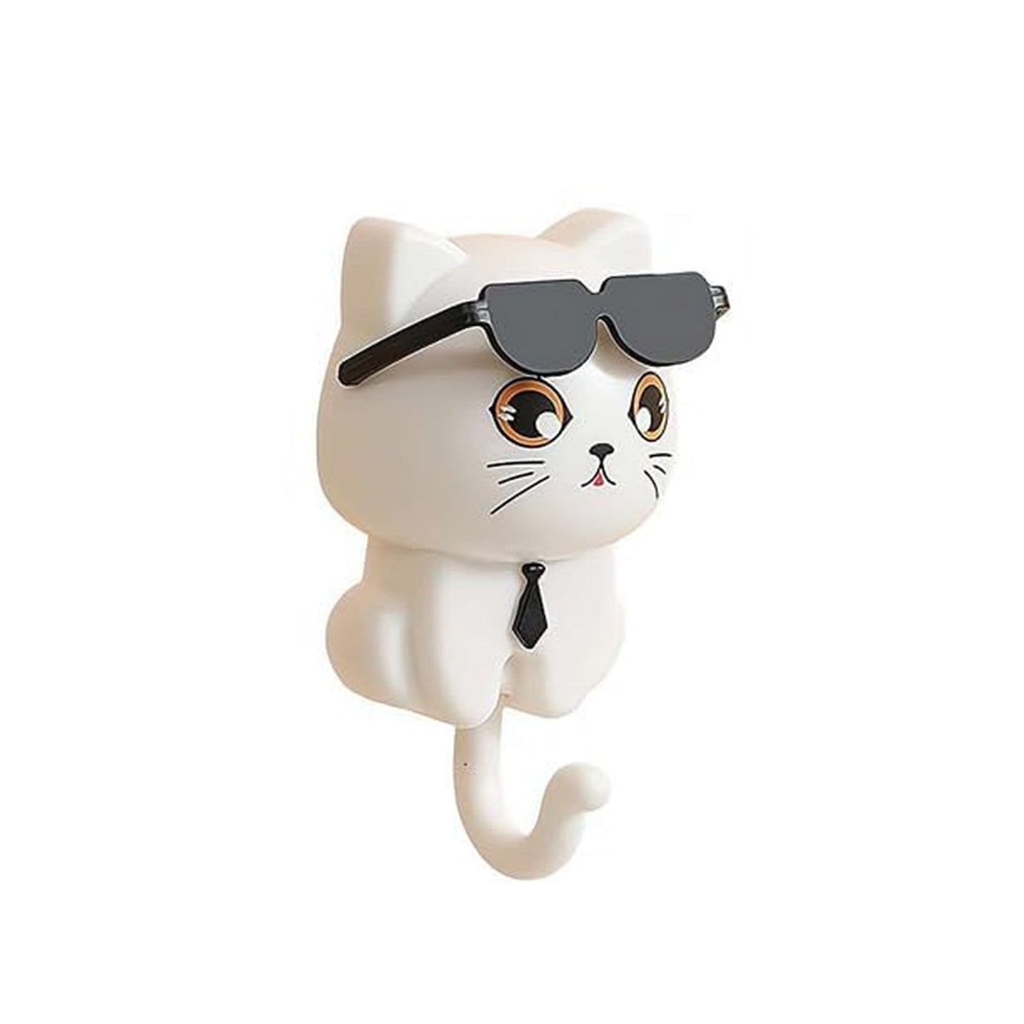Cat Hook for Wall, Cute Cat Key Hook with Sunglasses (1 Pc) Your Brand