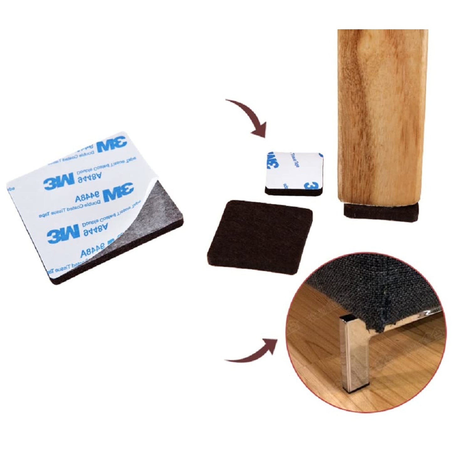 Furniture Pad Square Felt Pads Floor Protector Pad For Home & All Furniture Use Your Brand