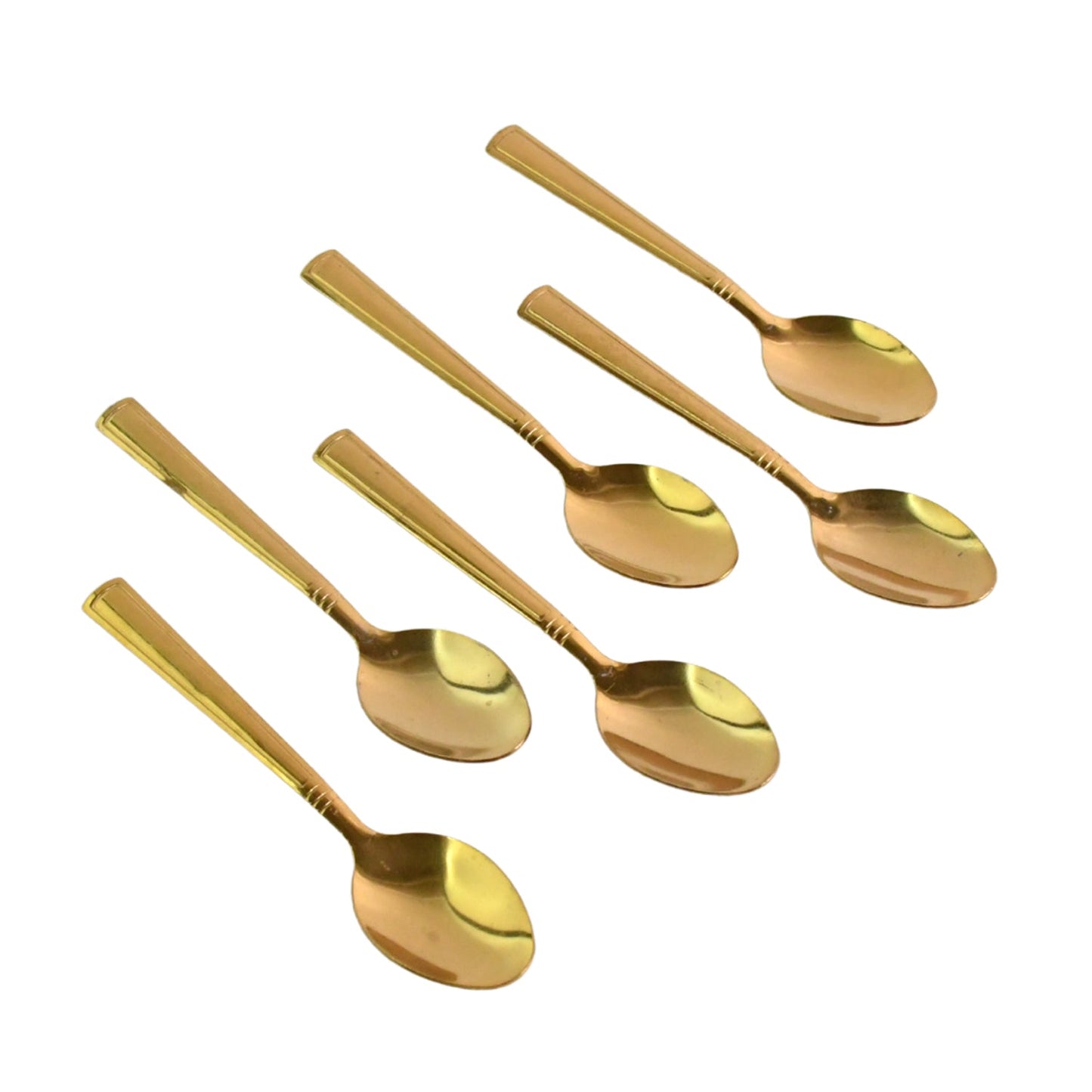 Premium Luxurious Stainless Steel Coated Spoons (6 Pcs Set / Golden) Your Brand