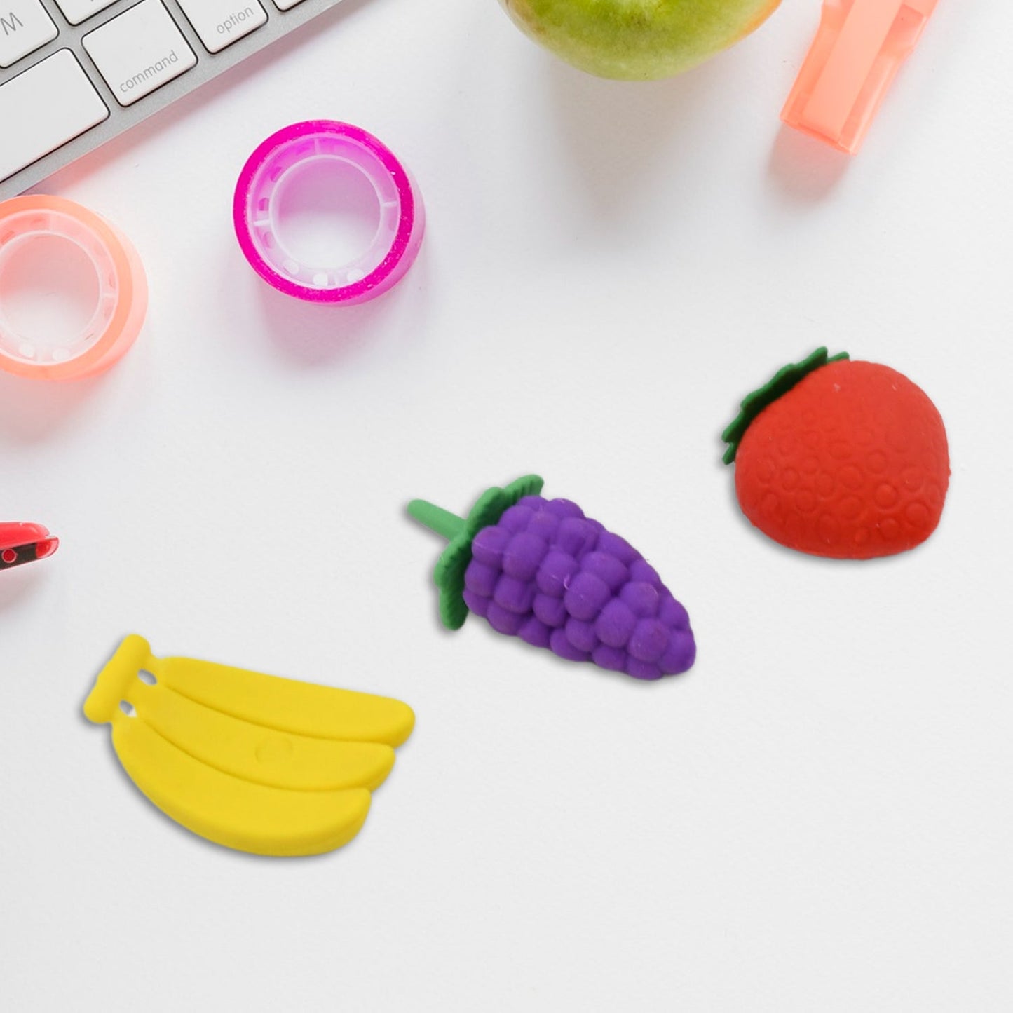 3D Food Fancy & Colorful Erasers – Cute Novelty Eraser Set for Kids & School Prize (1 Set / Mix Design & Color) Your Brand