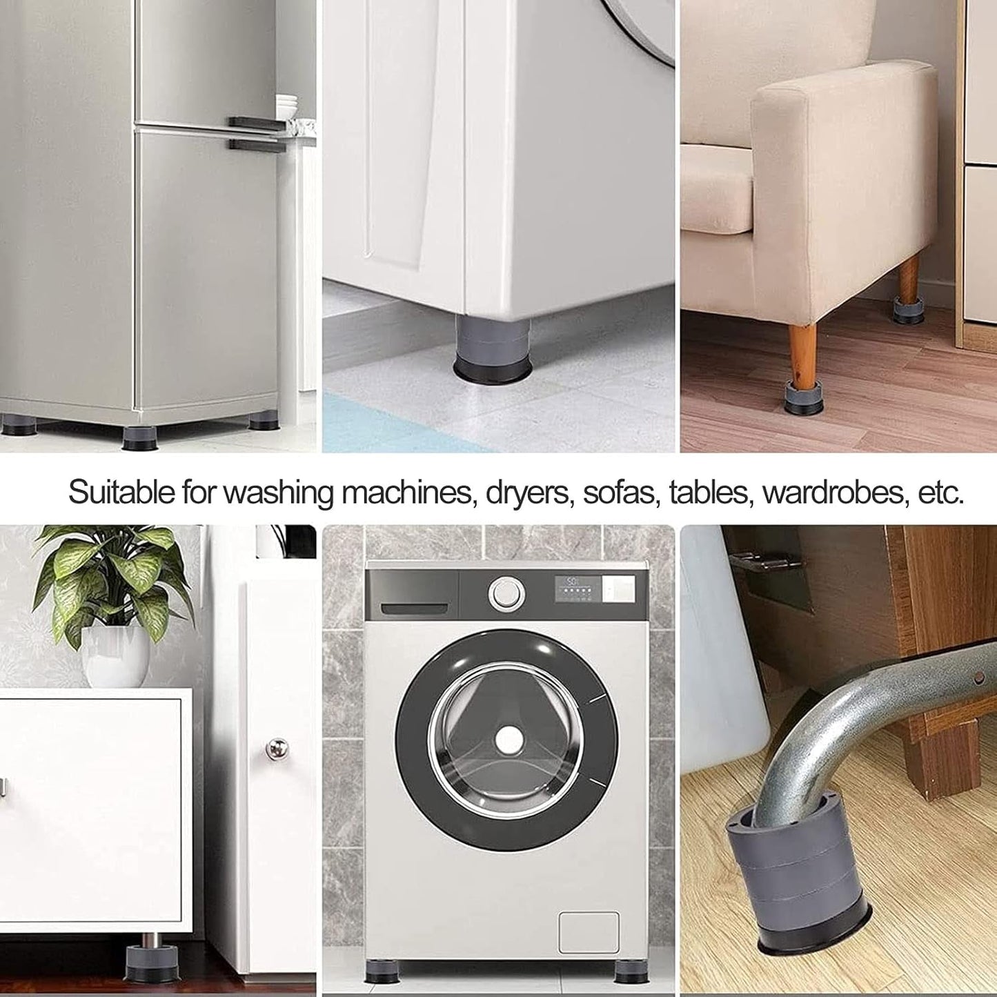 Round Washing Machine Support Pad (4 Pcs Set) Your Brand