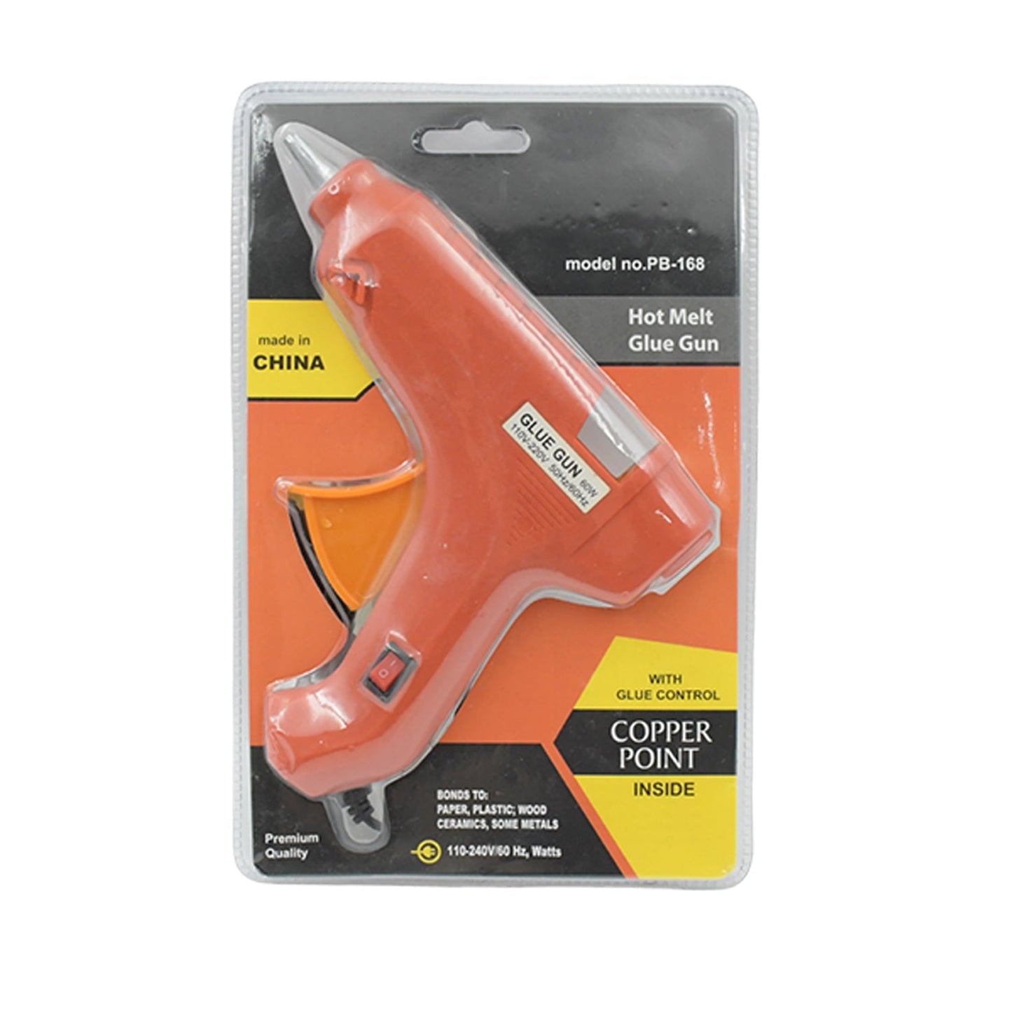 Professional 60 Watt Hot Melt Glue Gun with 5 Glue Sticks & On/Off Switch Your Brand