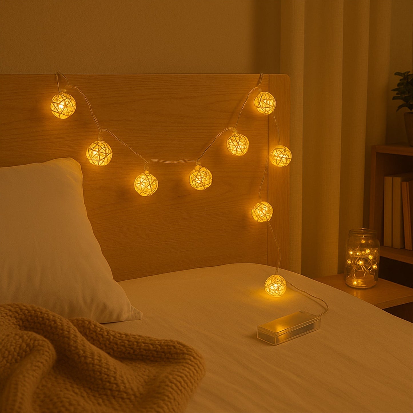 Battery Operated Rattan Ball String Decorative Fairy Lights Your Brand