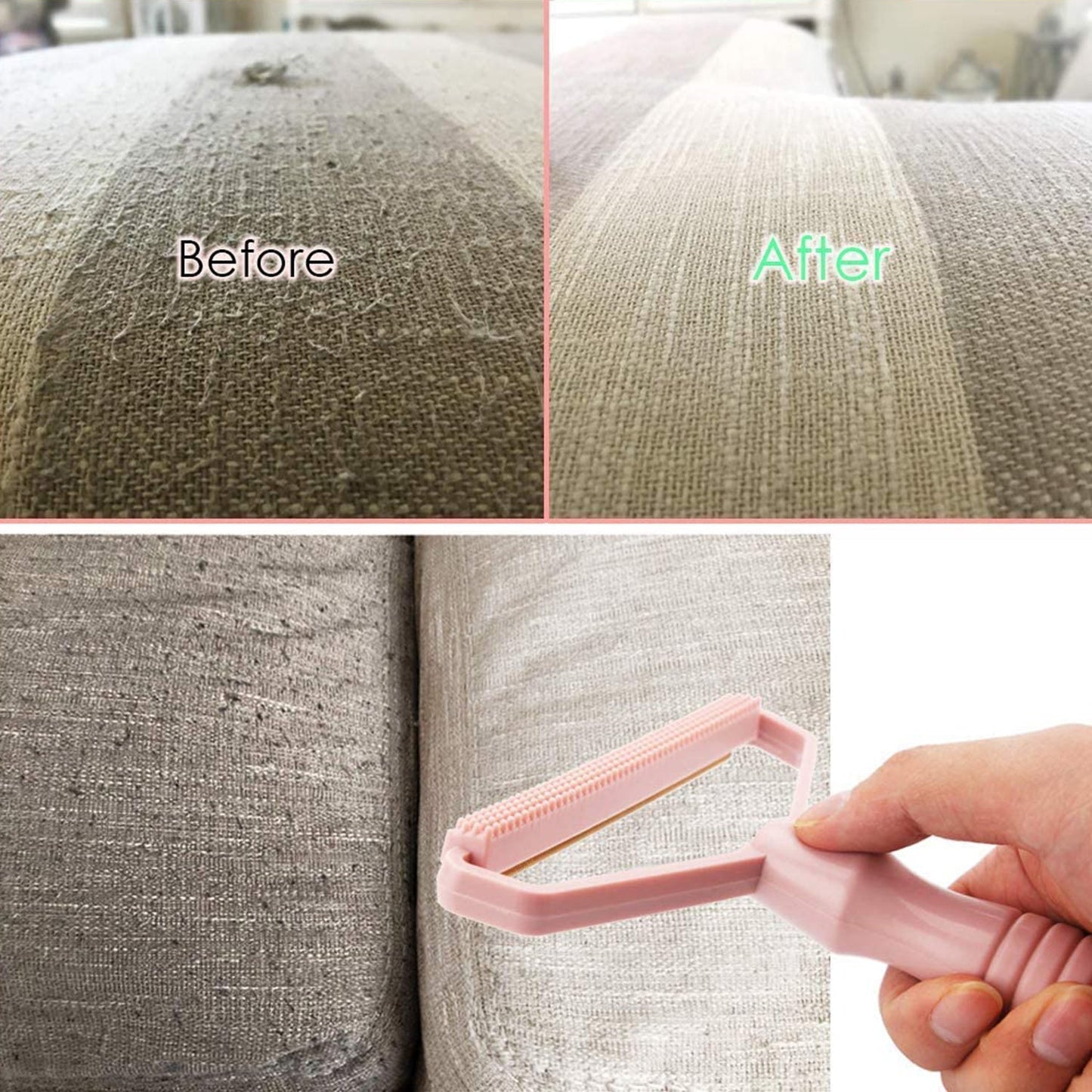 2in1 Portable Lint Remover for Home Use | Use for Removing Lint Dust in Furniture and Wool Clothes Sweater Carpet | Woolen Fabrics Brush Sticky Lint Roller with Long Handle (1 Pc) Your Brand